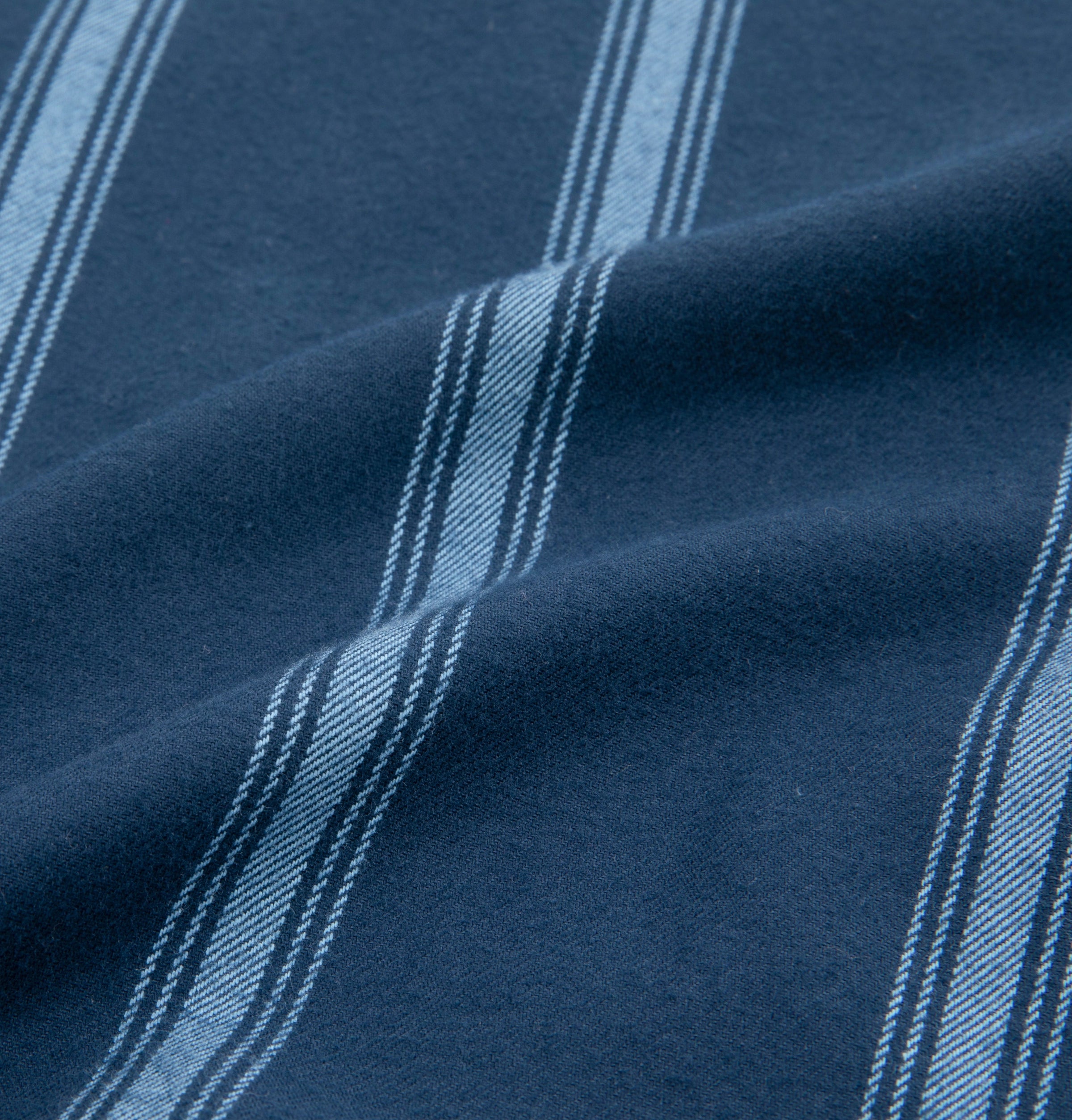 “Urban Jungle” Thickened Cotton Flannel Loungewear Set Dark Blue Stripes