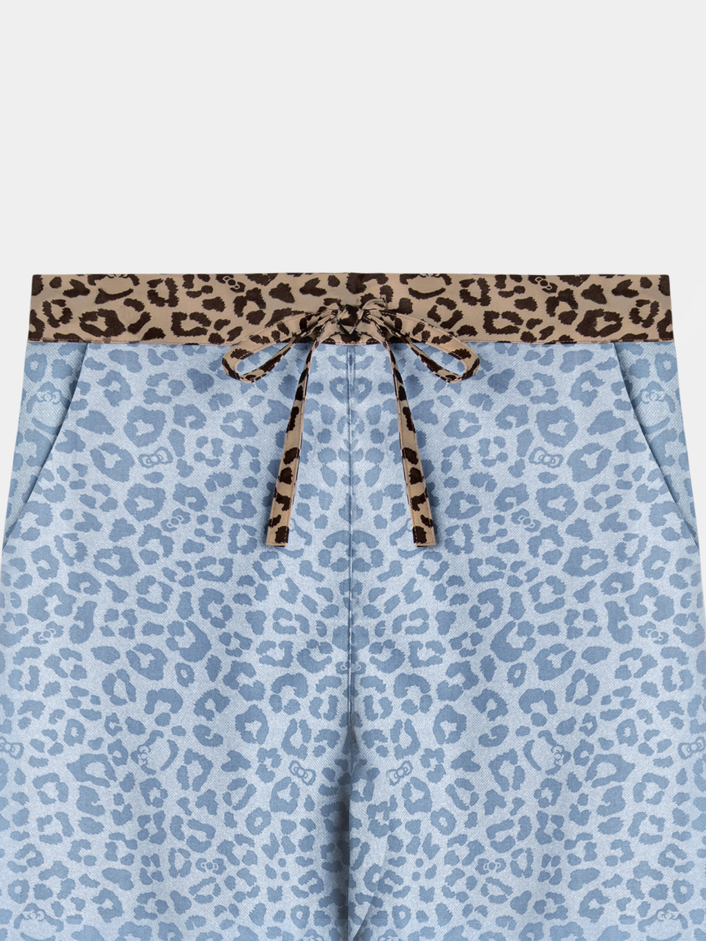 "Hello Kitty" Tencel Cotton Blend Loungewear Set – Denim Leopard