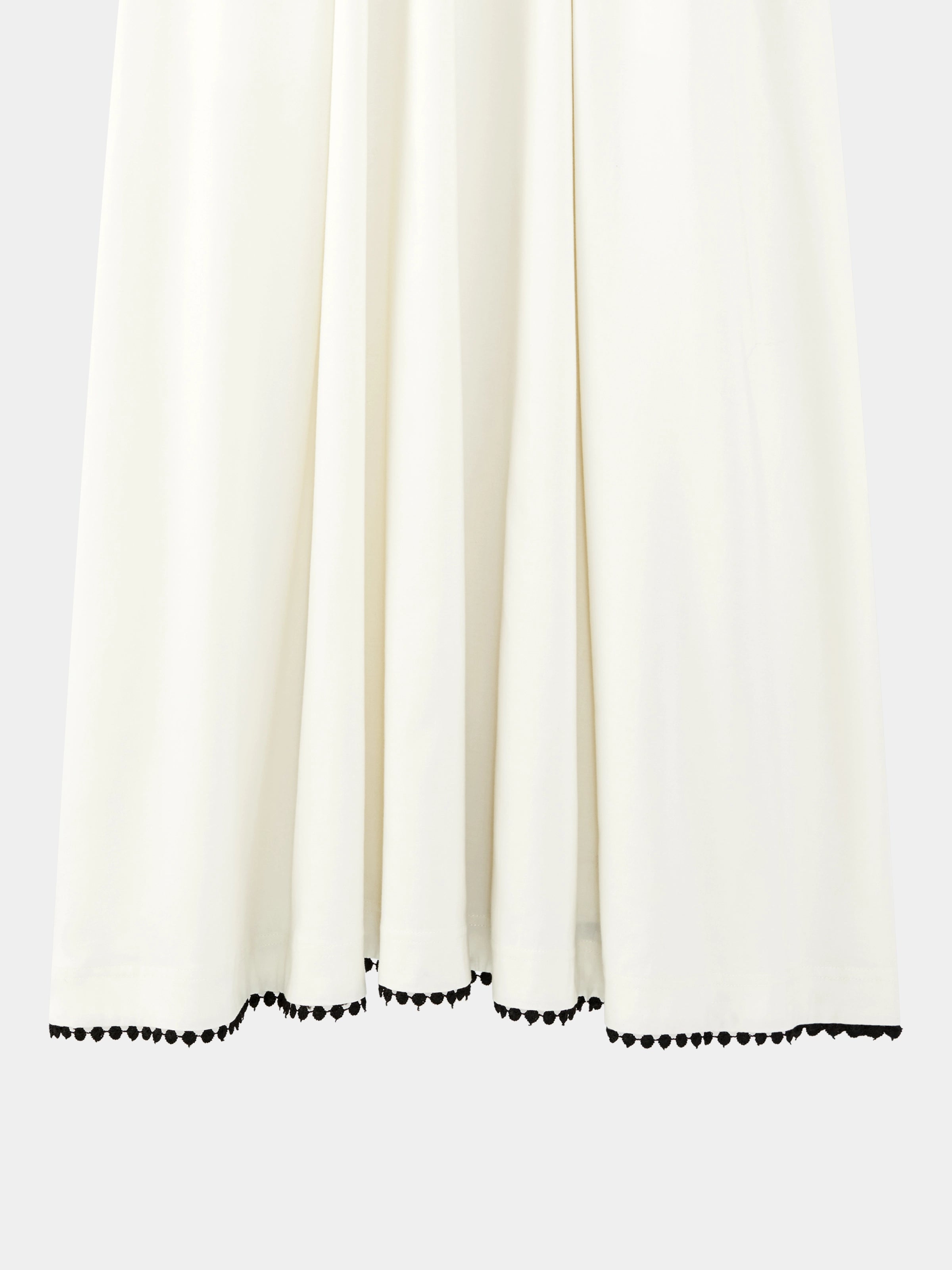 "Panda PomPom" Tencel Cotton Blend Slip Nightgown – Cream White