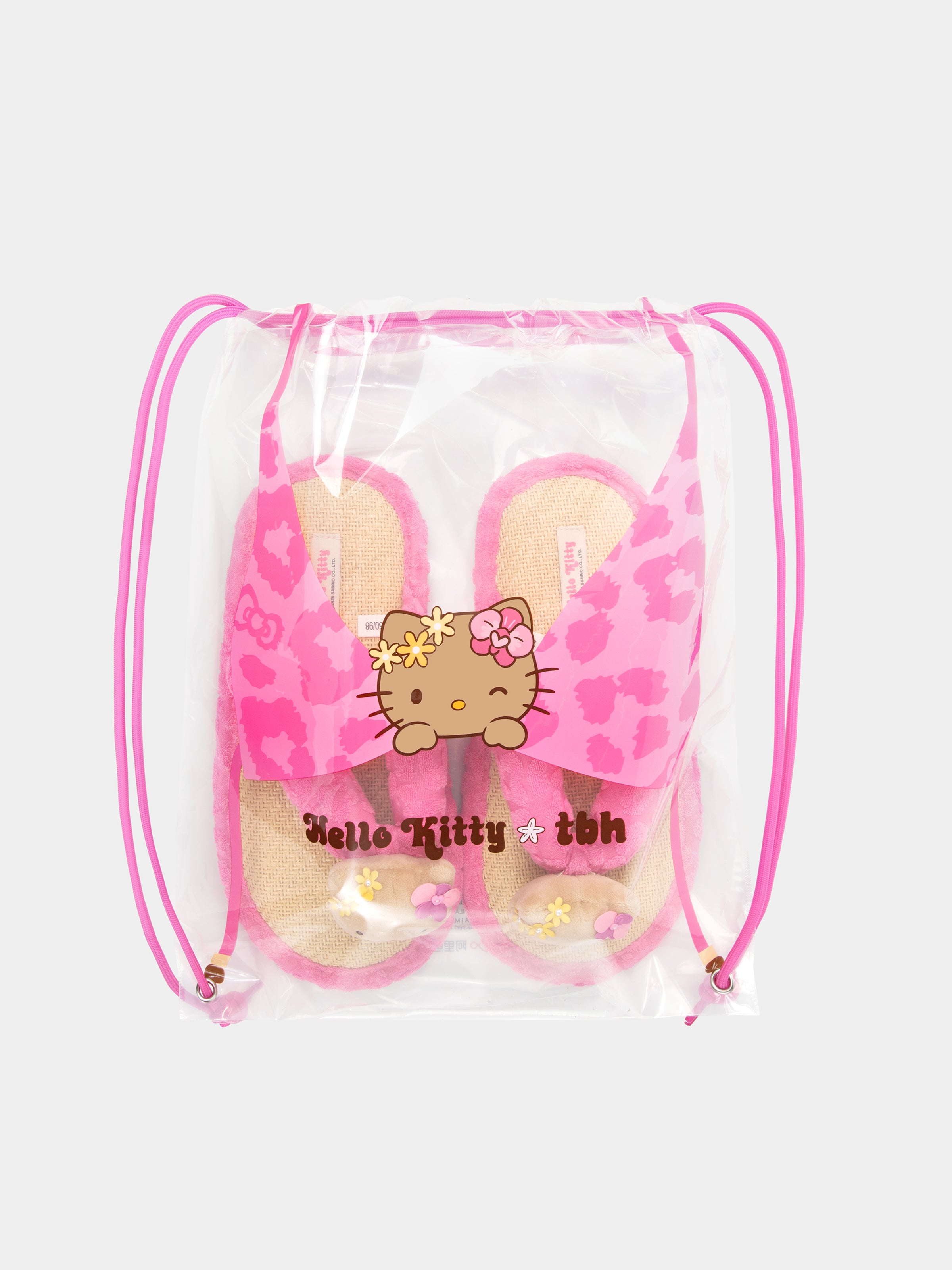 "Hello Kitty" Terry Flip-Flops – Hot Pink Leopard