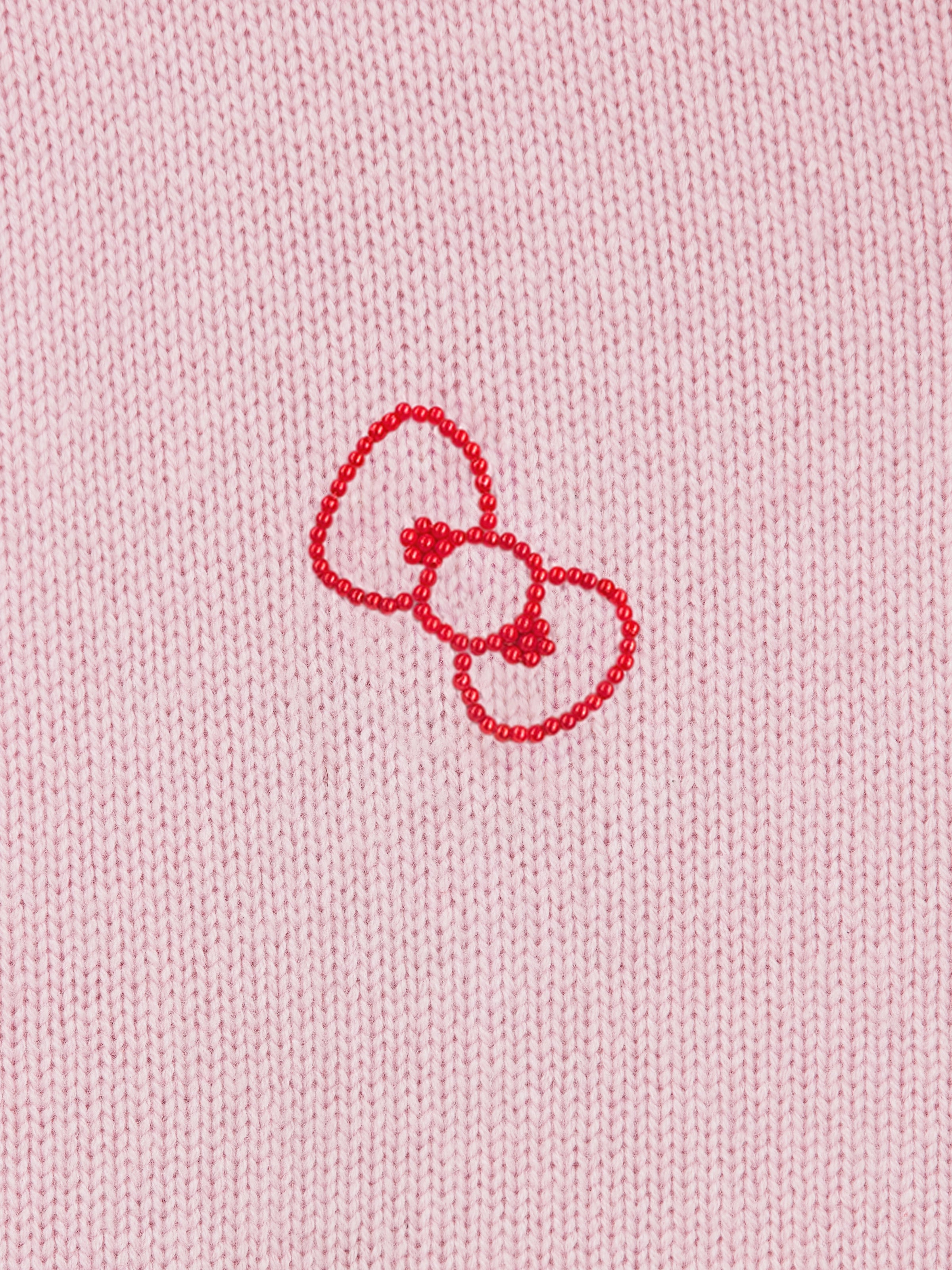 "Hello Kitty" Wool Cashmere Blend Cardigan – Pink