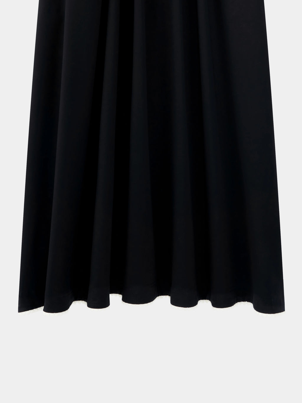 "Panda PomPom" Tencel Cotton Blend Slip Nightgown – Black