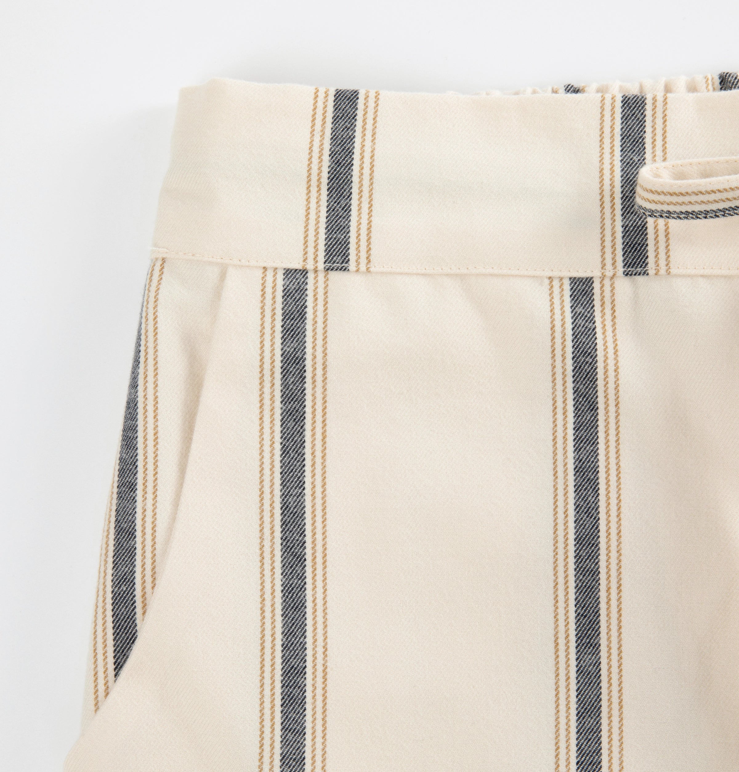 “Urban Jungle” Thickened Cotton Flannel Loungewear Set Beige and Camel Stripes