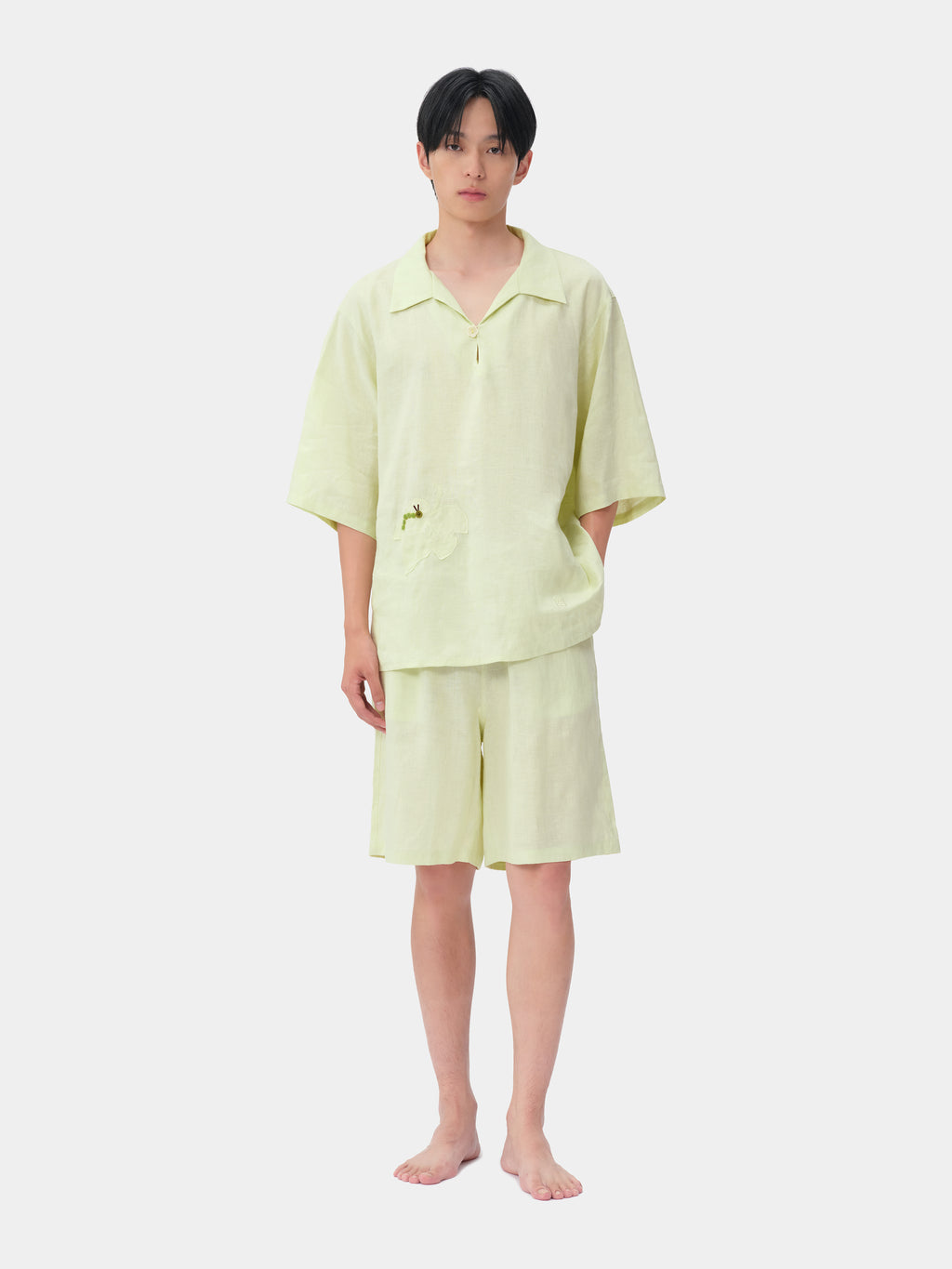 tbh Wōdrobe Hemp Loungewear Set Short Sleeve – Melon Green