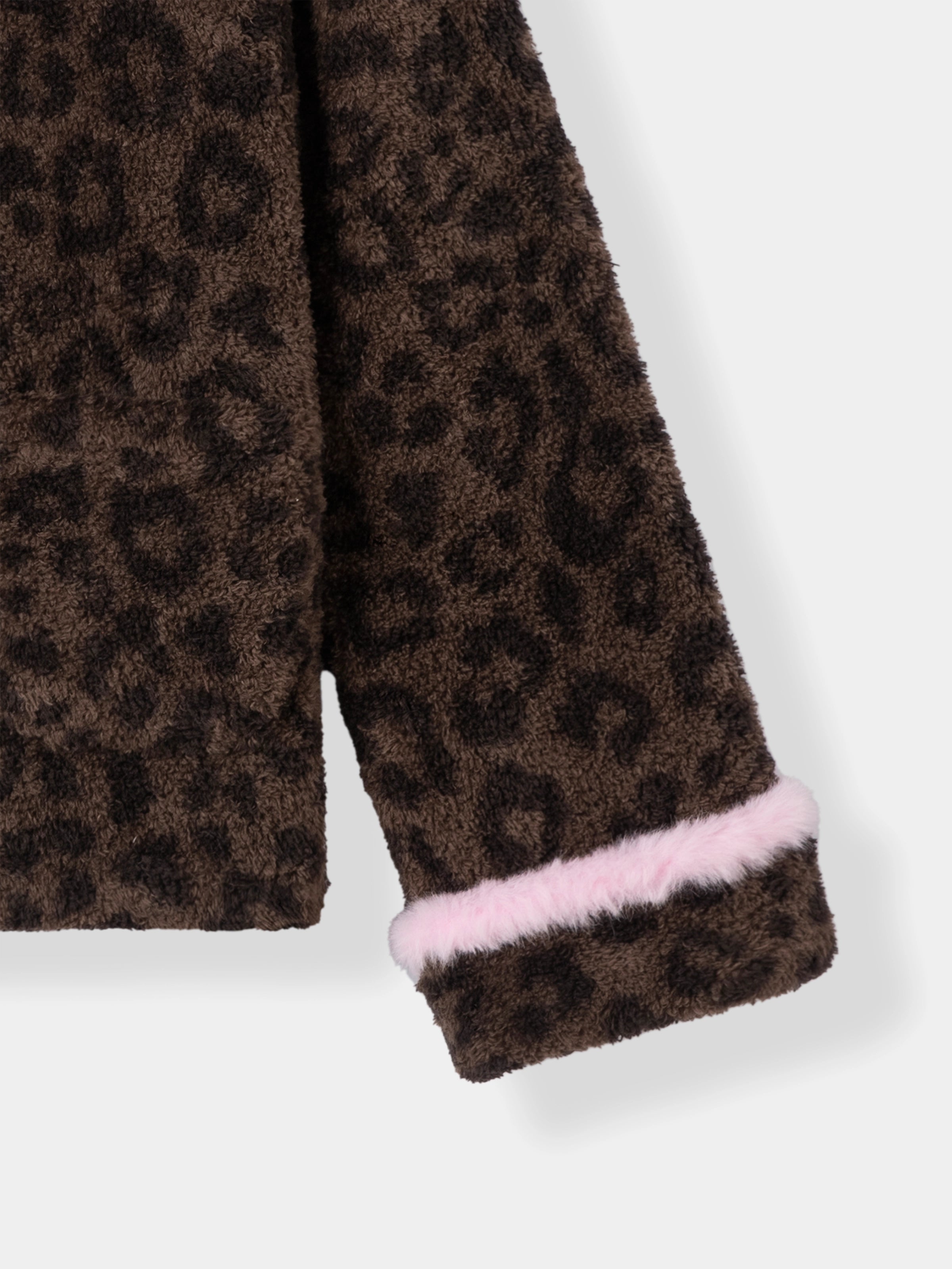 "Hello Kitty" Polar Fleece Peter Pan Collar Loungewear Set Choco