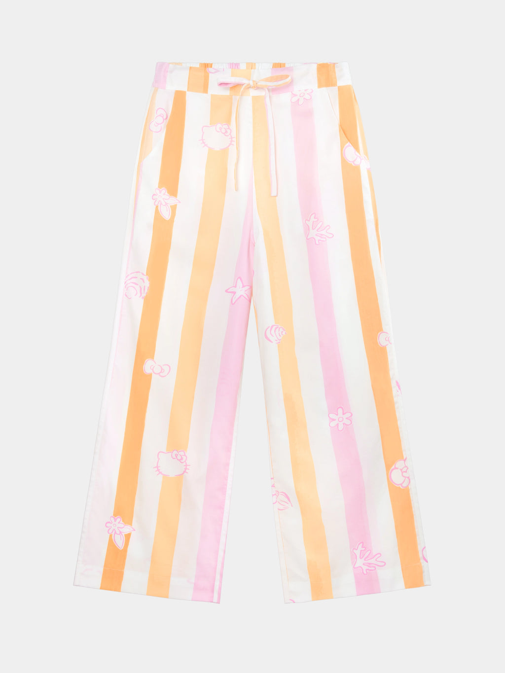 "Hello Kitty" Tencel Cotton Blend Loungewear Set Long Sleeve – Coral Pink