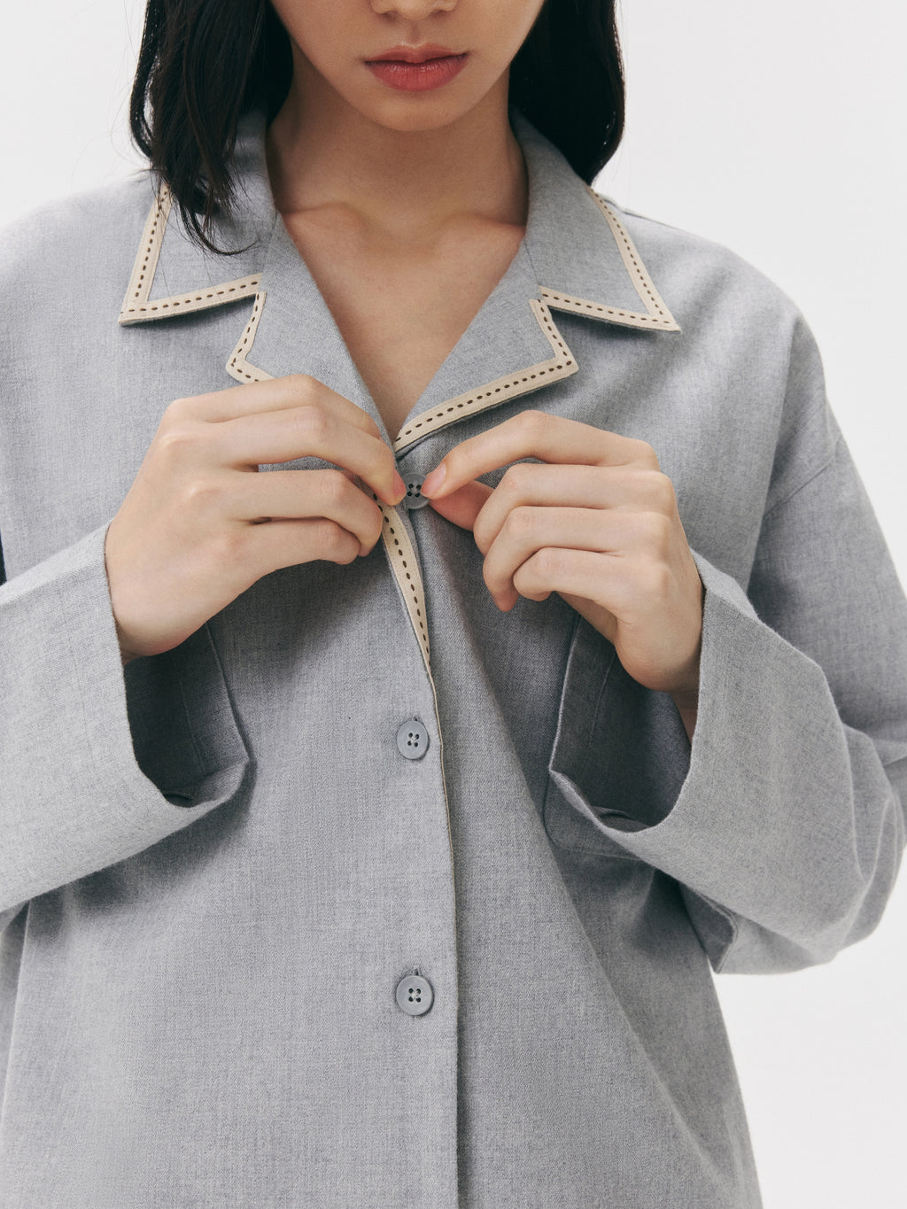"Frame" Australian Wool-Cotton Loungewear Set – Heather Grey
