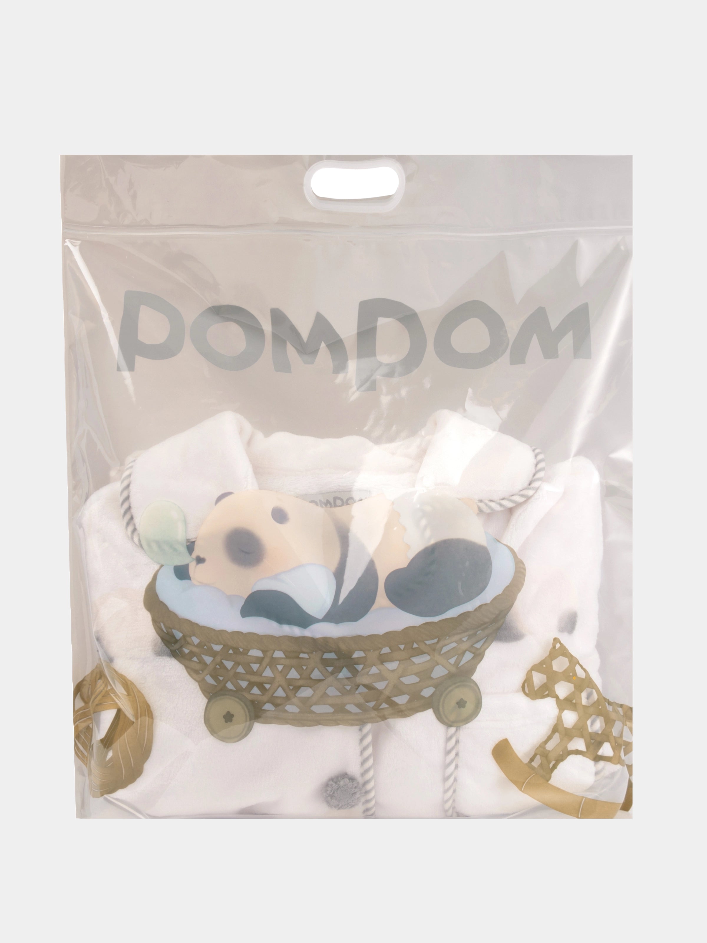 "Panda PomPom" Flannel Loungewear Set – Pink