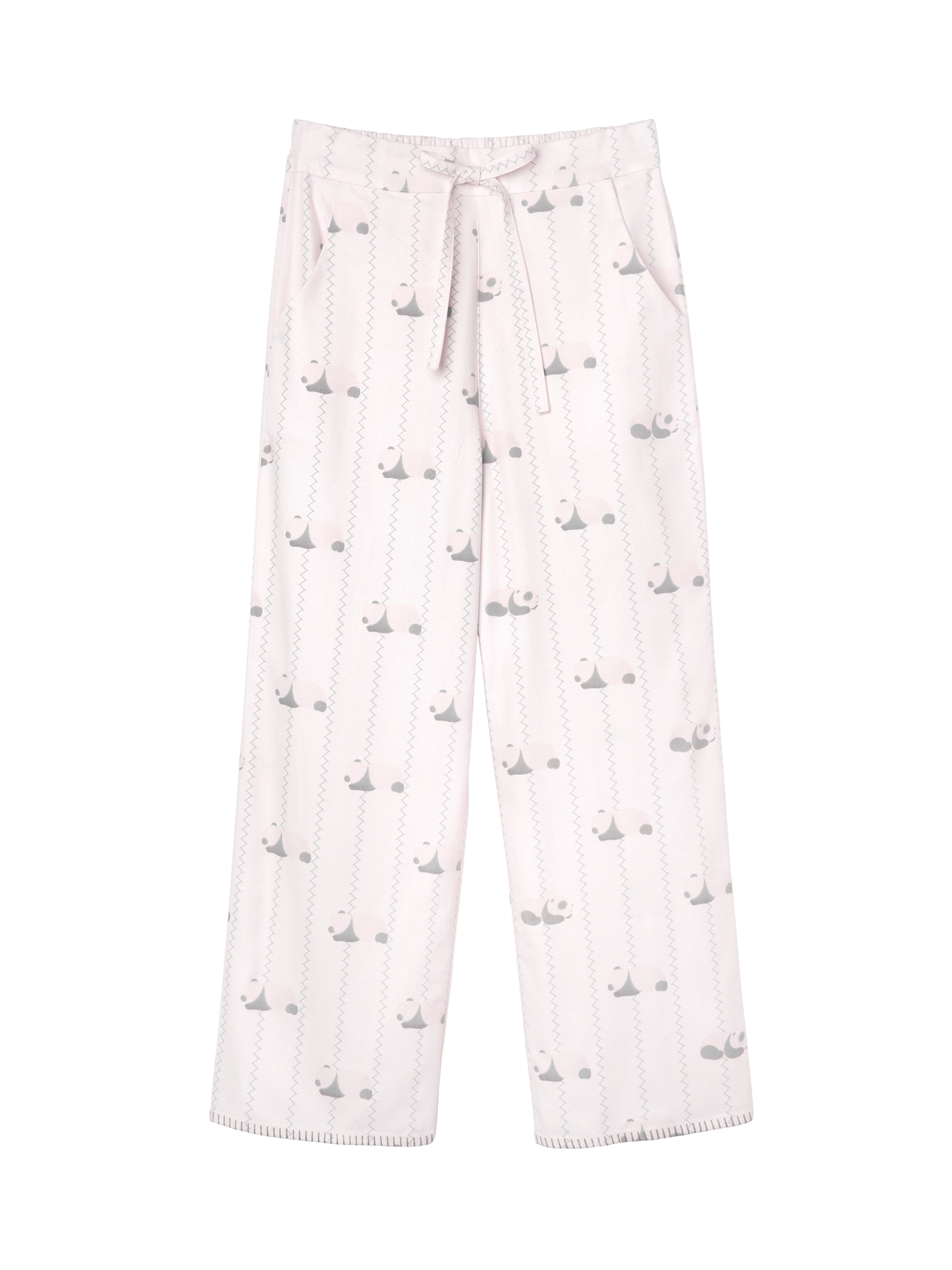 "Panda PomPom" Thickened Cotton Flannel Loungewear Set Pink