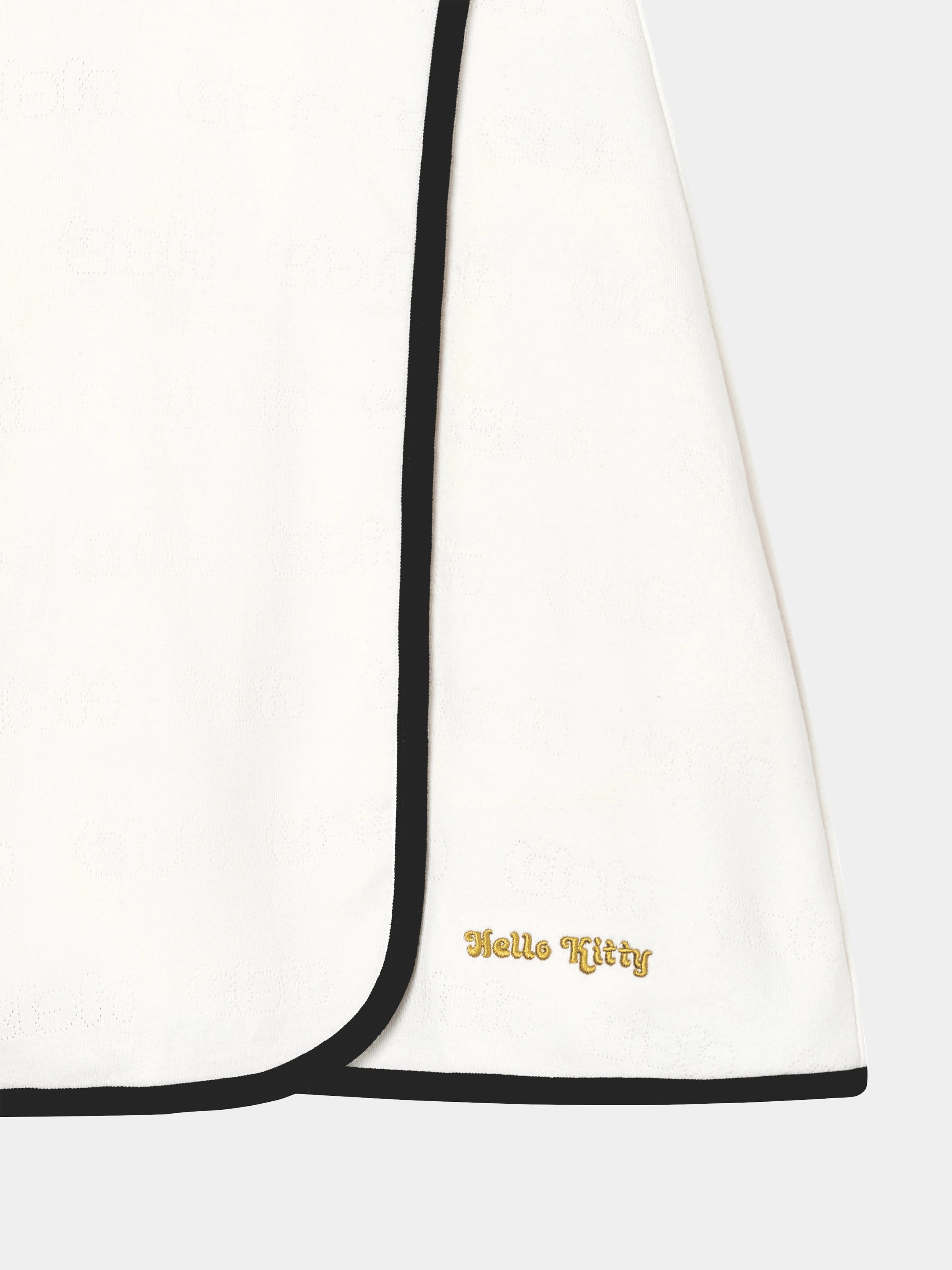 "Hello Kitty" Stretch Cotton Jersey Polo Skort Set – Pearl White
