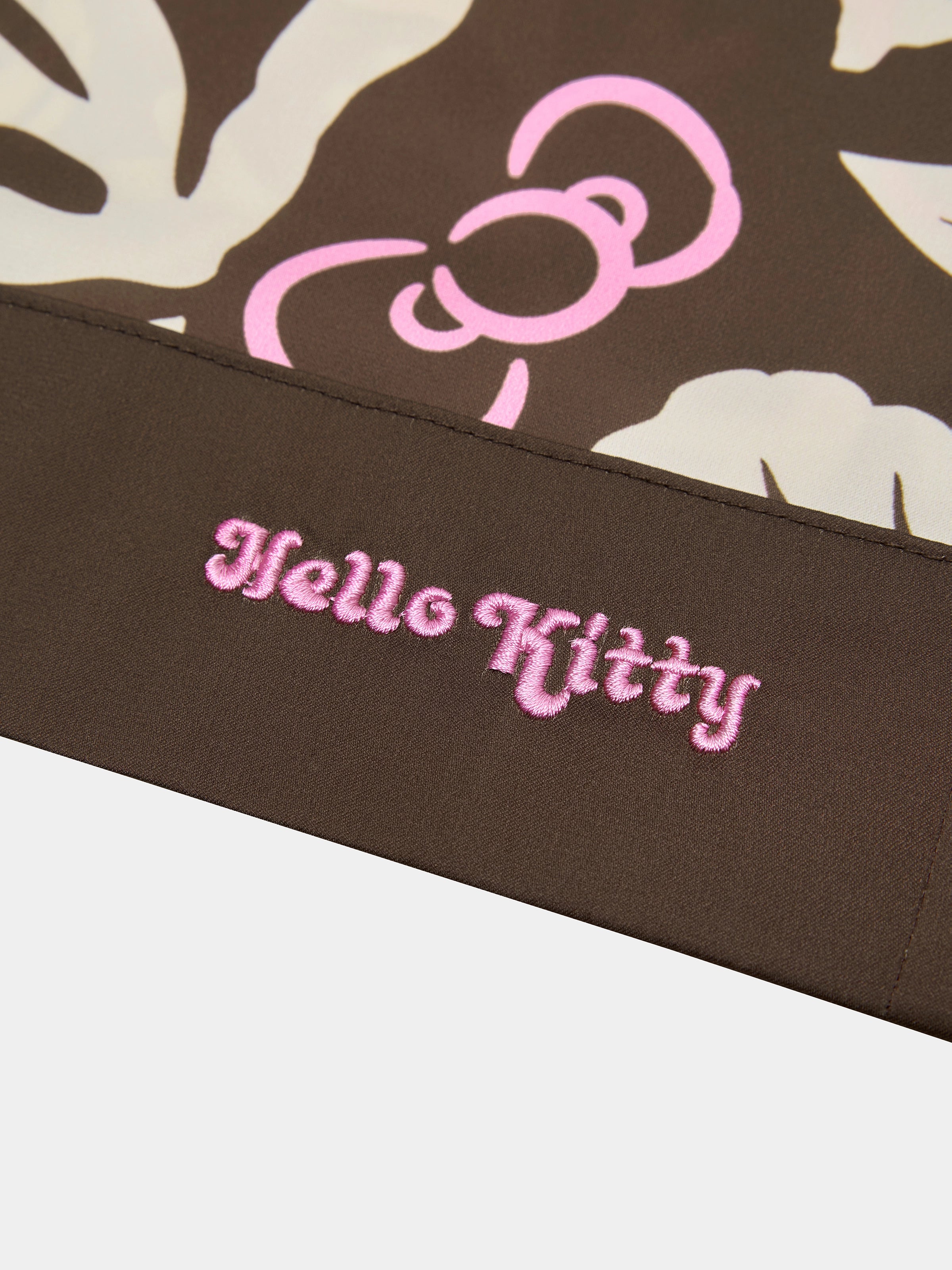 "Hello Kitty" Satin Loungewear Set Short Sleeve – Coconut Brown