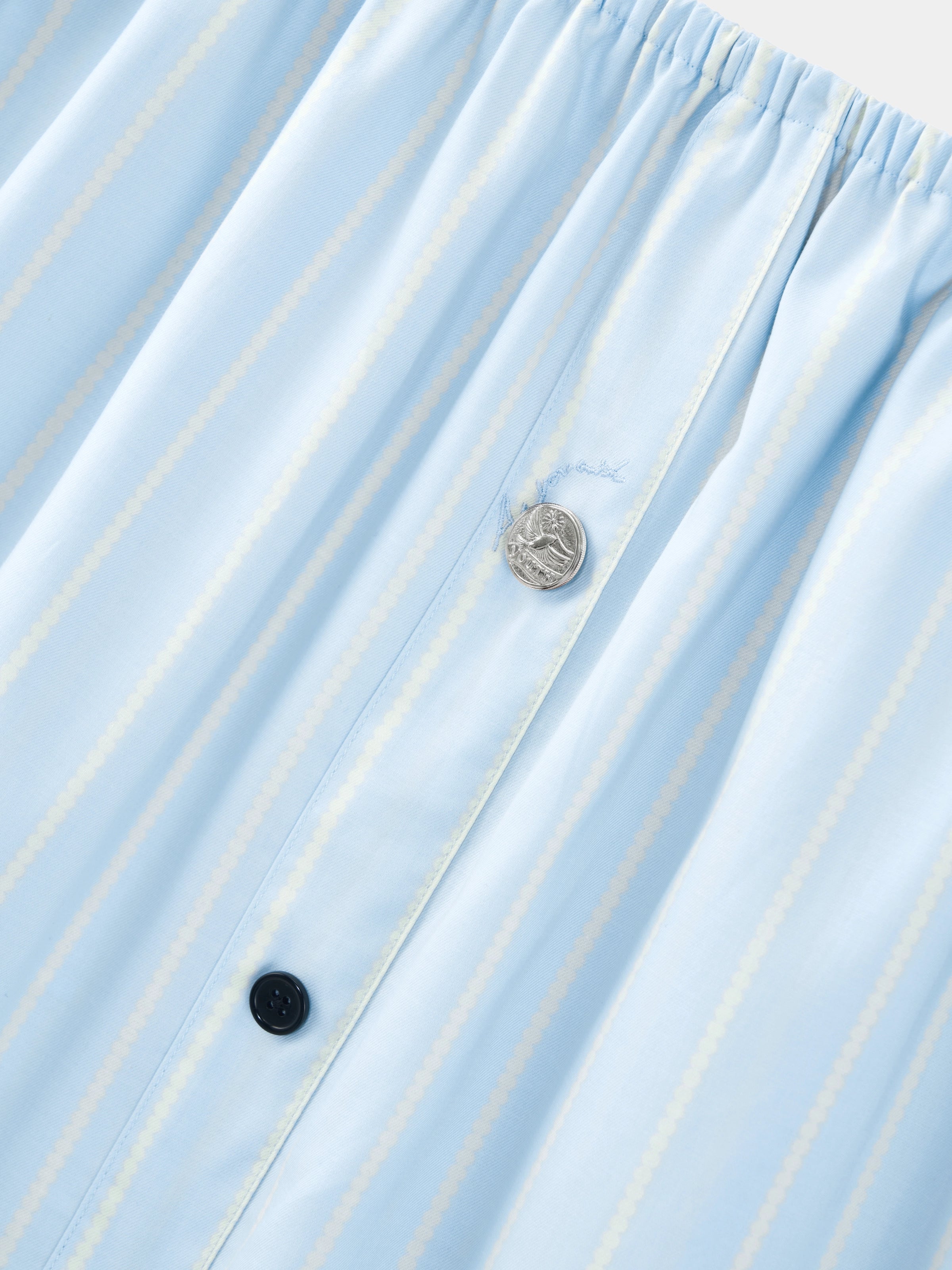 “Urban Jungle” Tencel Cotton Blend Spaghetti Strap Top and Shorts Pajama Set Water Blue