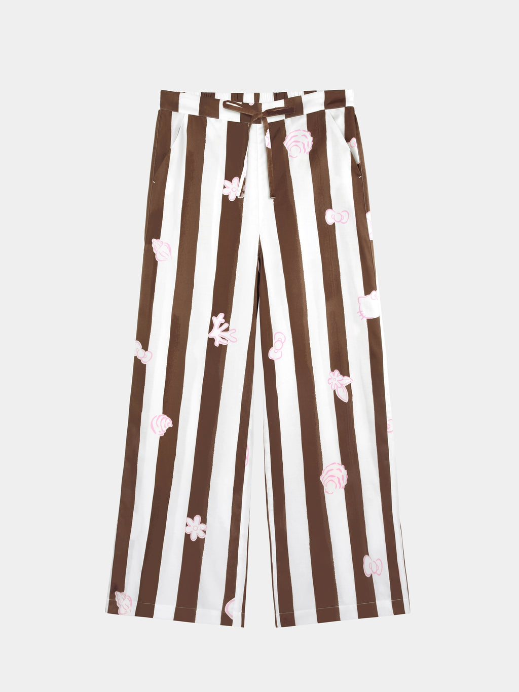 "Hello Kitty" Tencel Cotton Blend Loungewear Set Long Sleeve – Coconut Brown