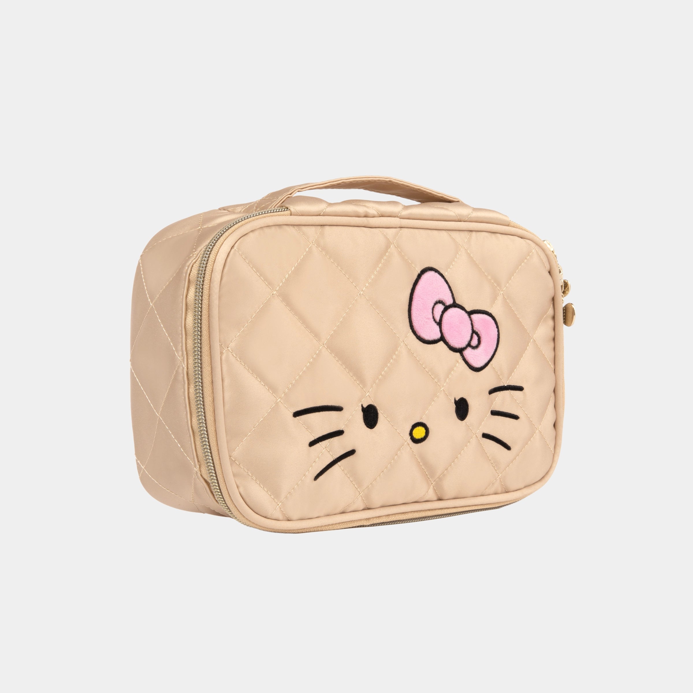 "Hello Kitty" Medium Quilted Travel Storage Bag Tanned Hello Kitty