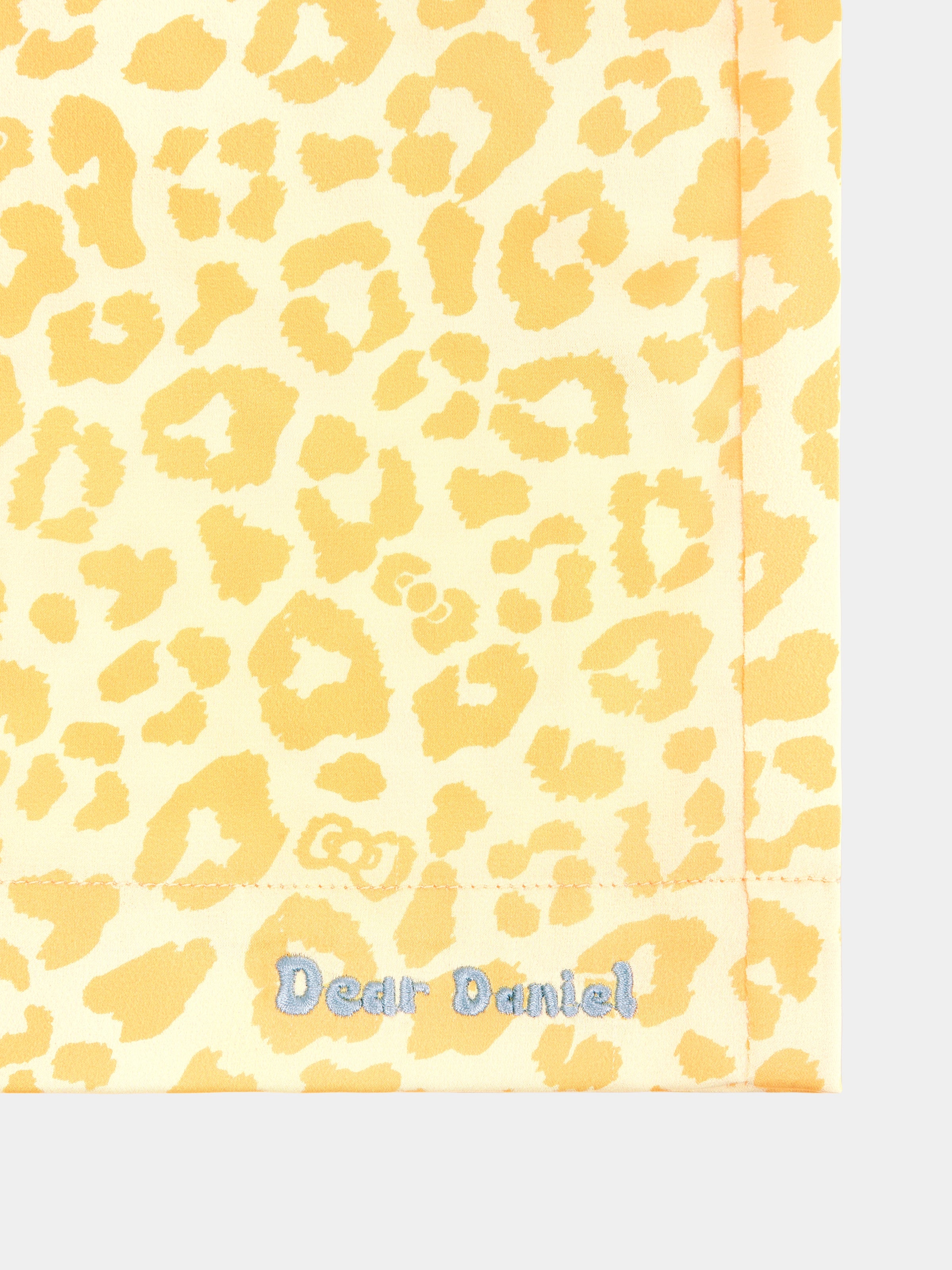 "Dear Daniel" Satin Loungewear Set Short Sleeve & Shorts – Sunbeam Leopard