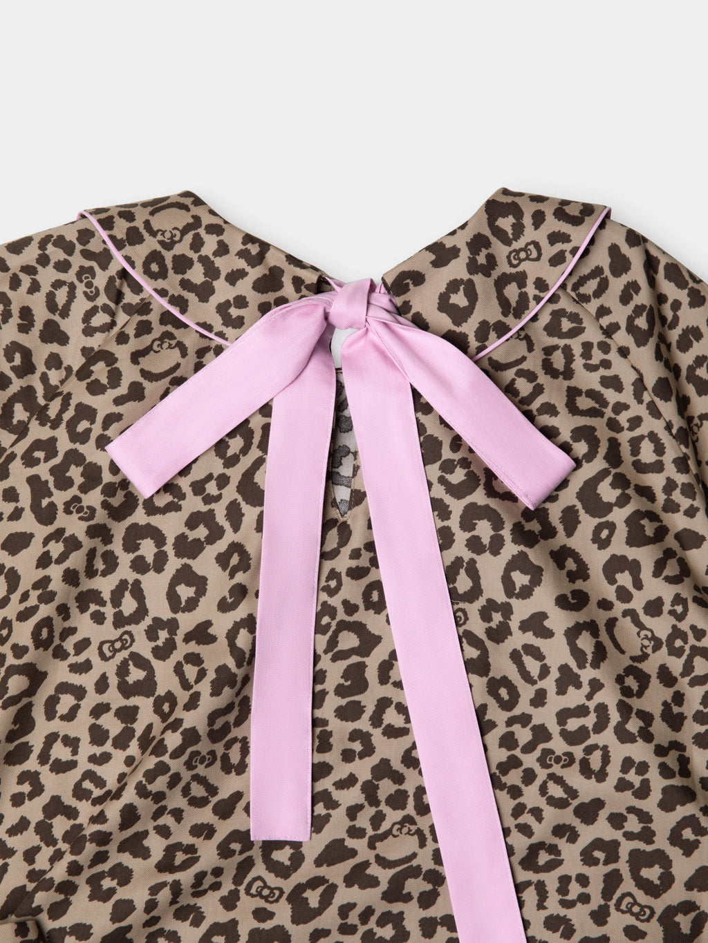 "Hello Kitty" Tencel Cotton Blend Short Sleeve Skirt – Leopard