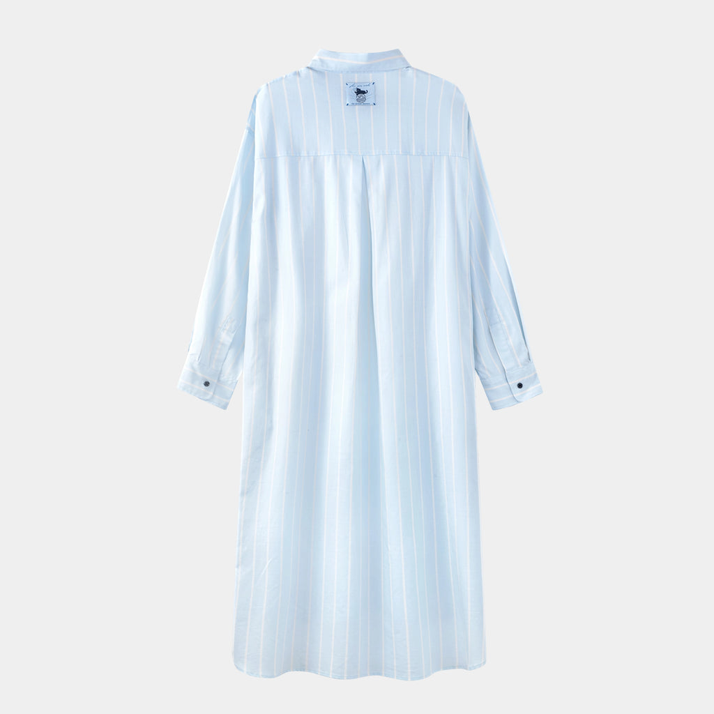 “Urban Jungle” Tencel Cotton Blend Nightgown Water Blue