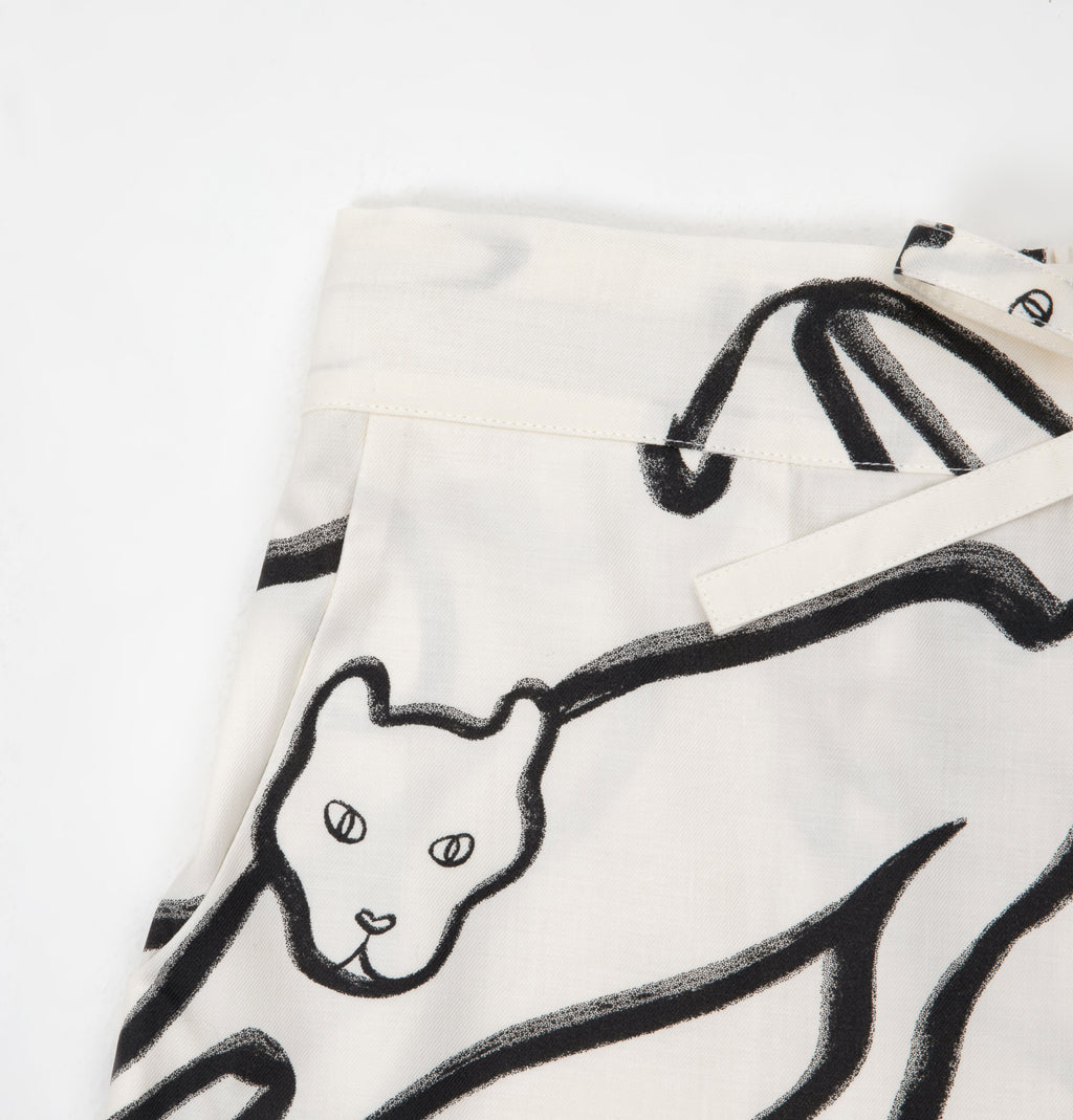 “Urban Jungle” Tencel Cotton Blend Short Sleeve Loungewear Set Black Panther and Lily