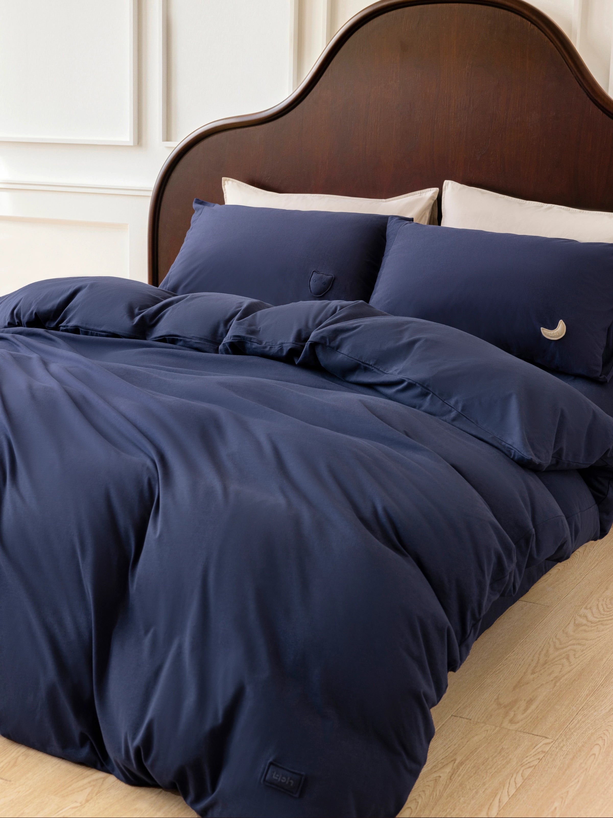 Cotton Heavyweight Jersey Bedding Set Midnight Blue