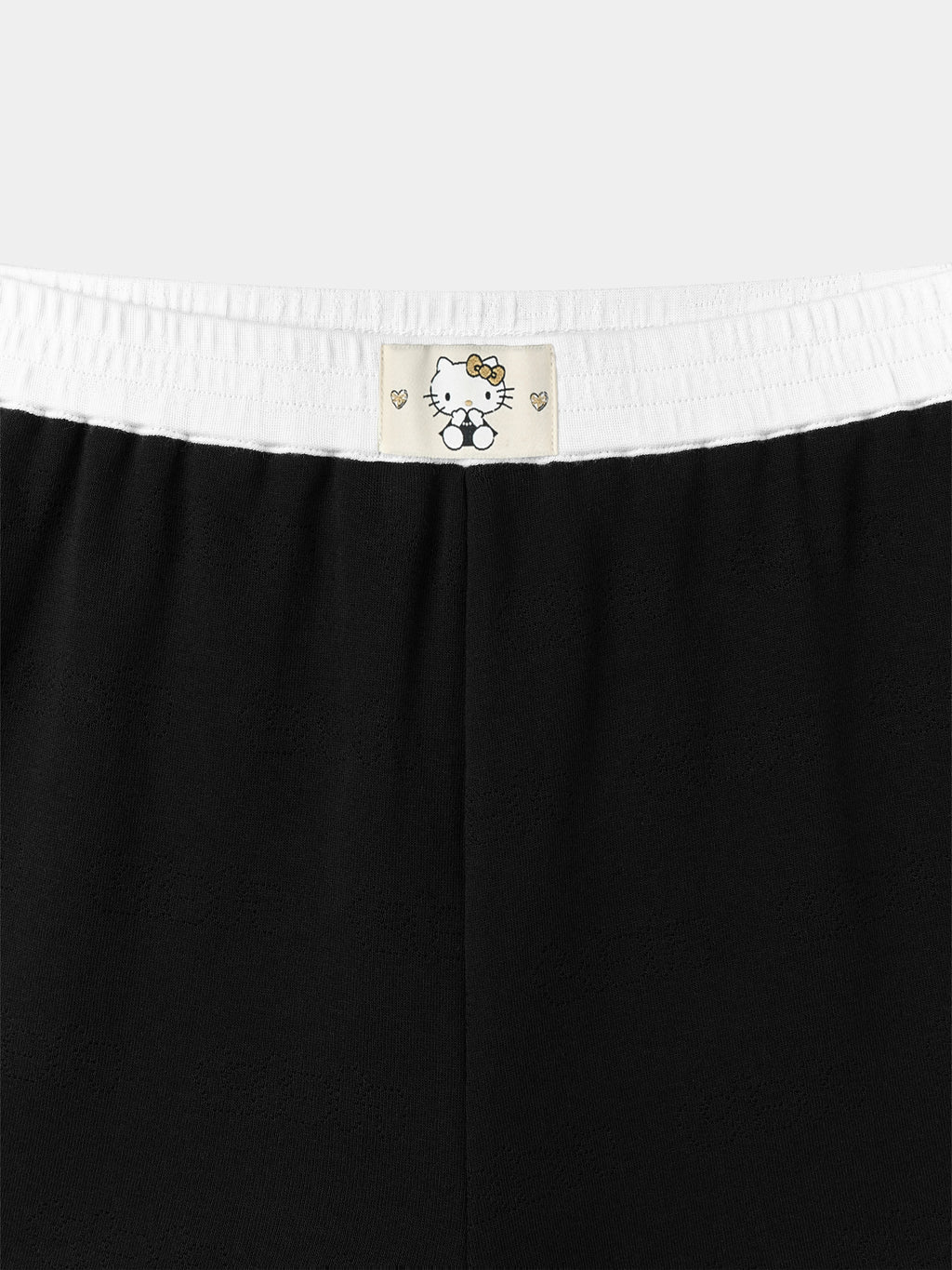 "Hello Kitty" Stretch Cotton Jersey Short Sleeve Loungewear Set – Classic Black