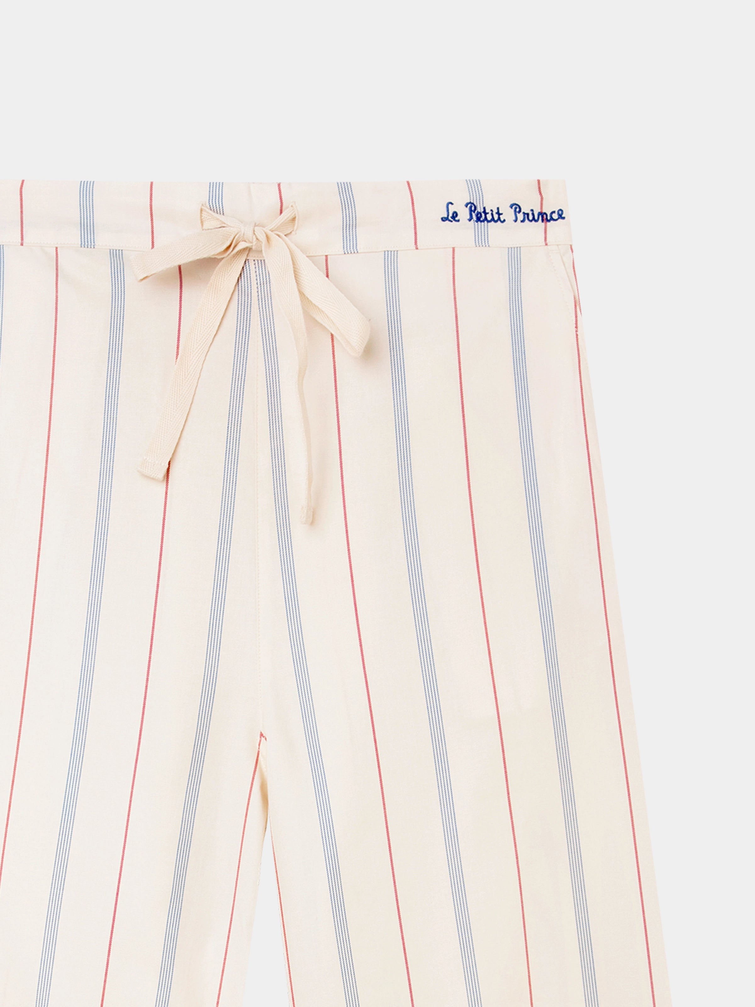 "Le Petit Prince" Tencel Cotton Blend Loungewear Set Red and Blue Stripes
