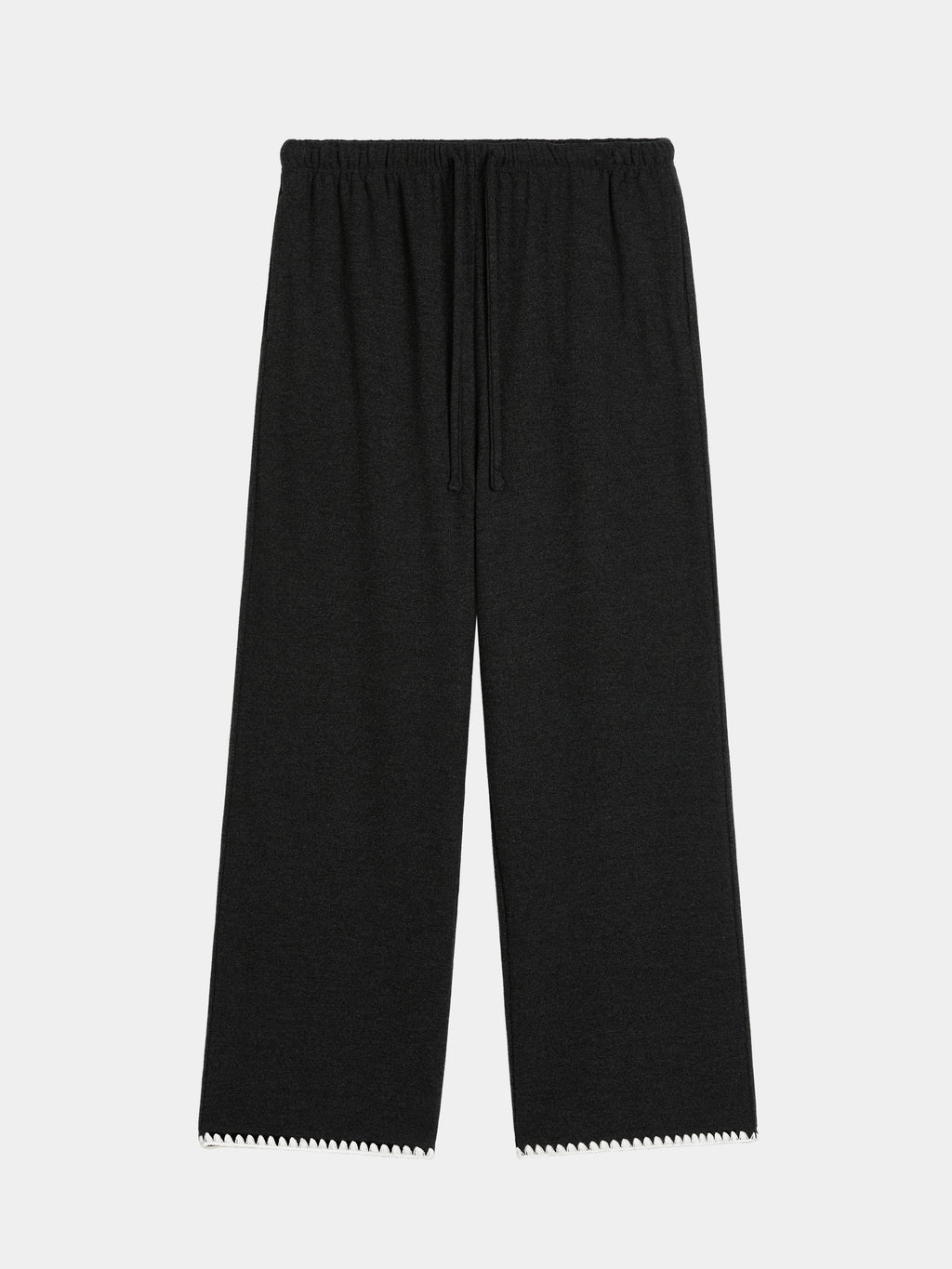"Panda PomPom" Cream Fleece Loungewear Set – Black