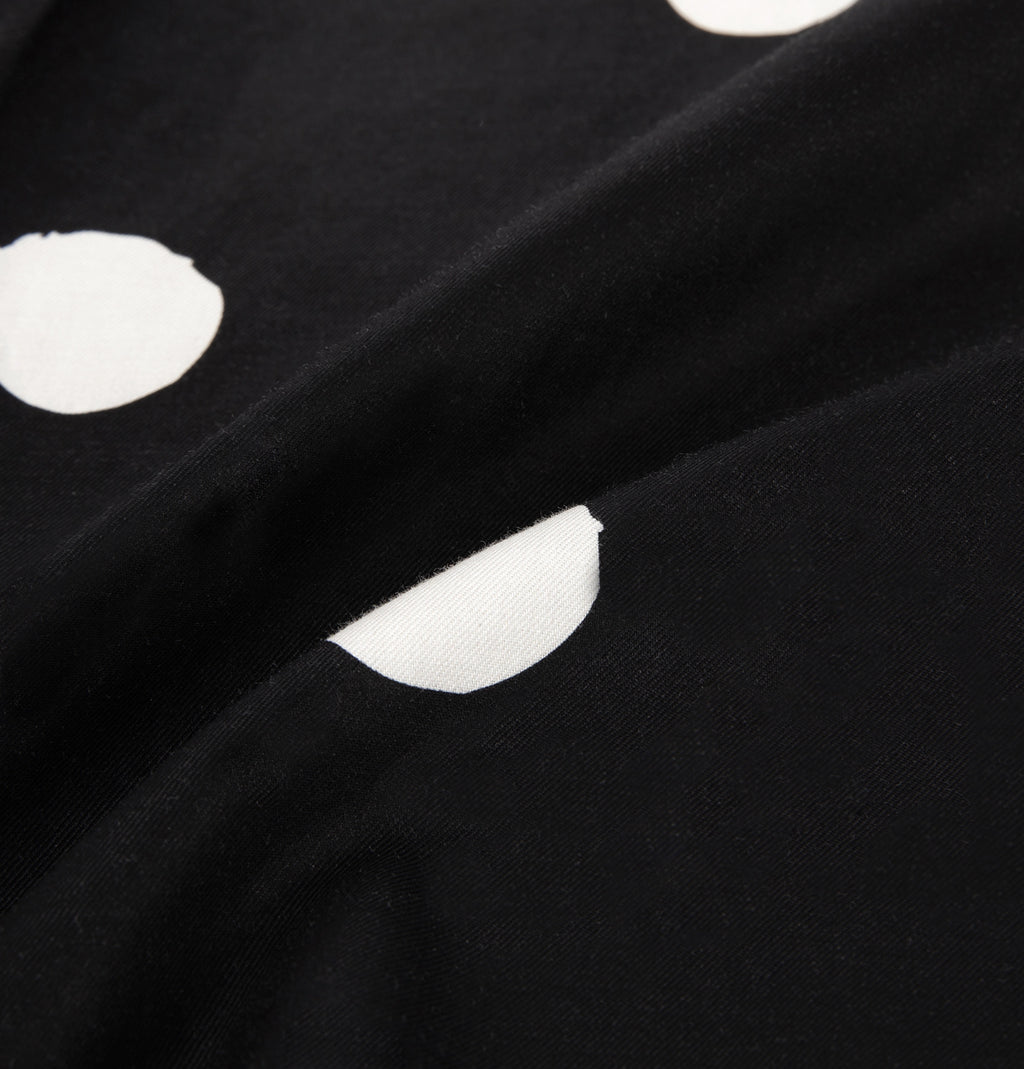 "Panda PomPom" Tencel Cotton Blend Loungewear Set White Polka Dot