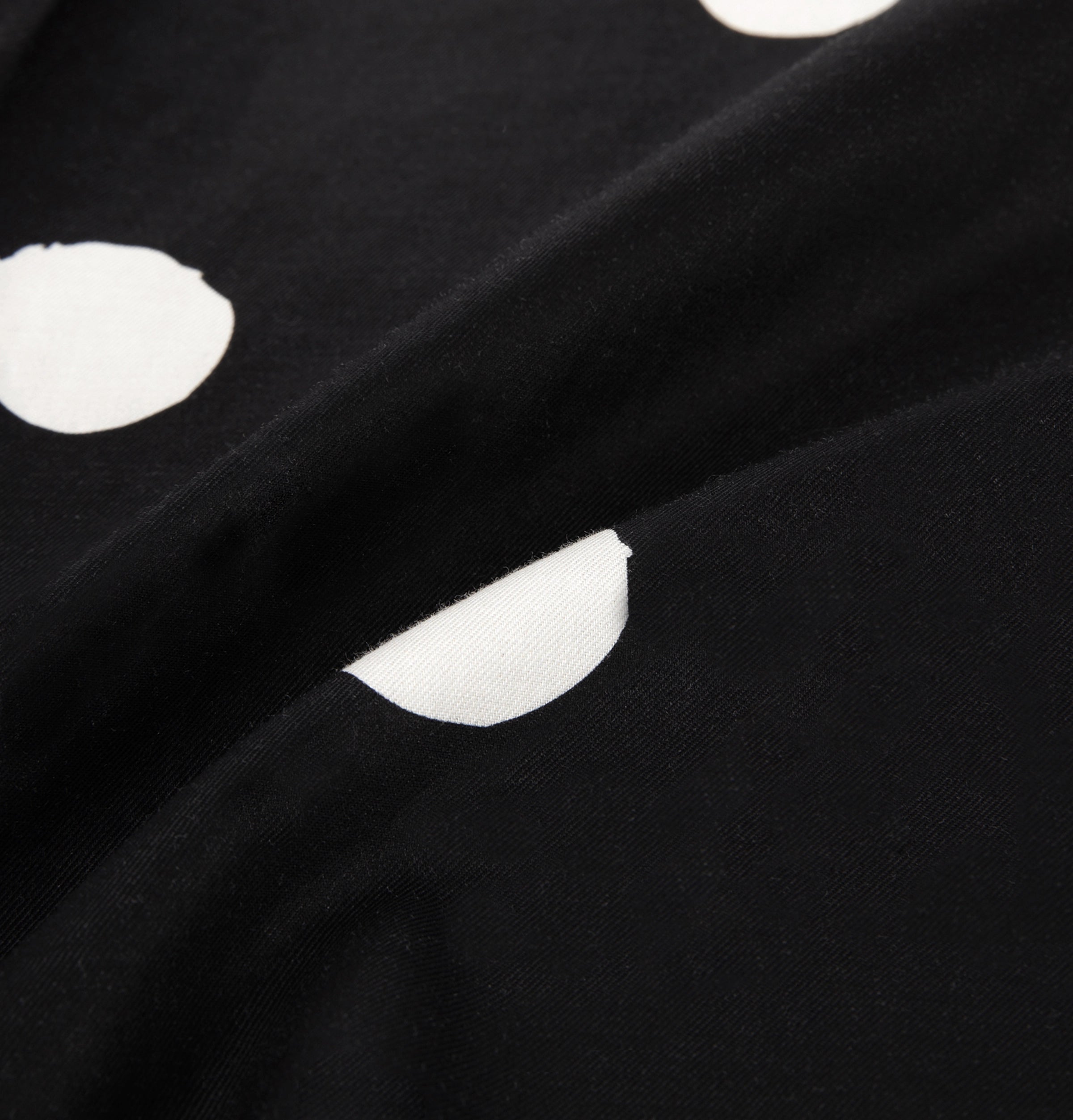 "Panda PomPom" Tencel Cotton Blend Short Sleeve Loungewear Set White Polka Dot