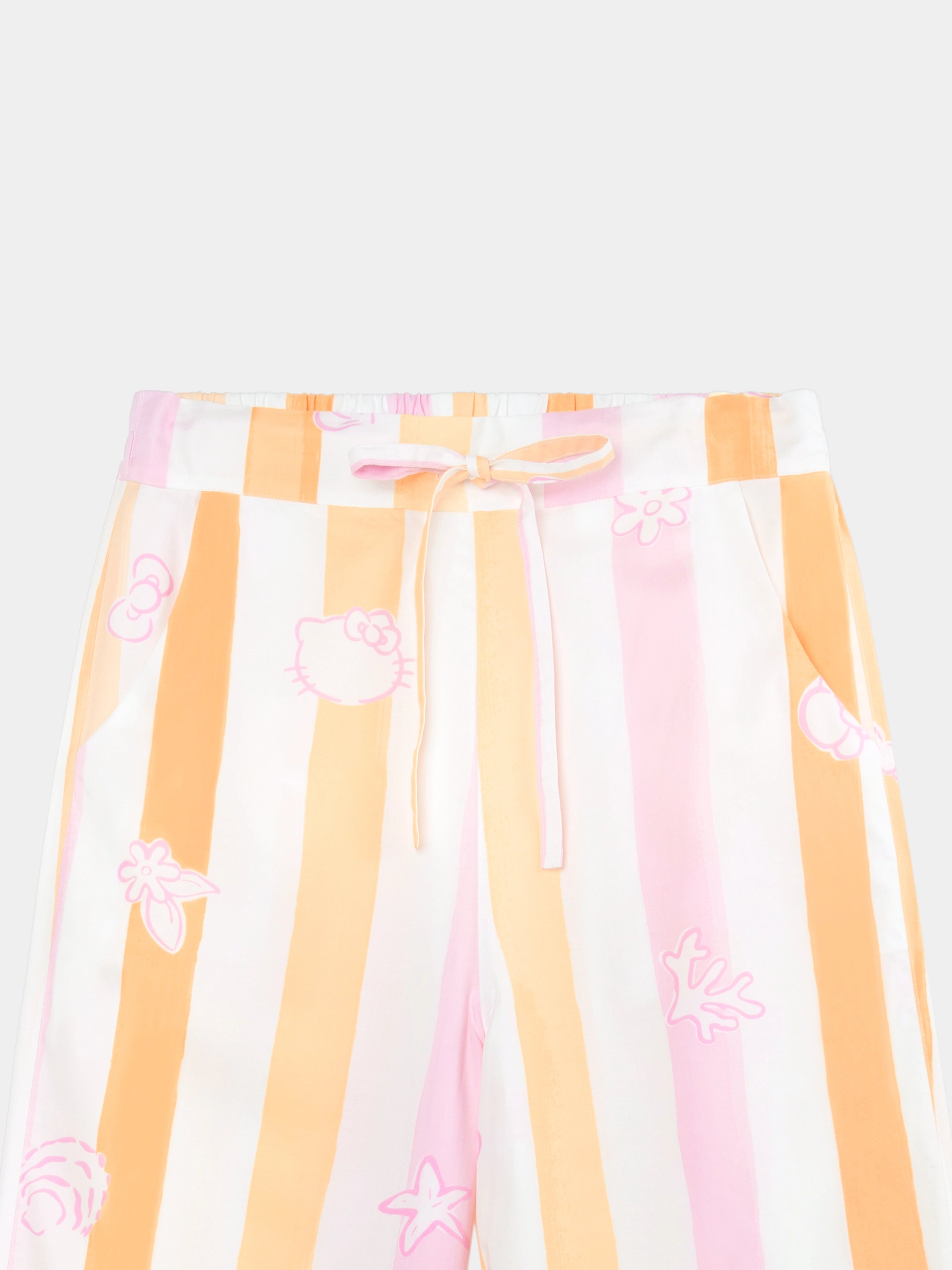 "Hello Kitty" Tencel Cotton Blend Loungewear Set Long Sleeve – Coral Pink
