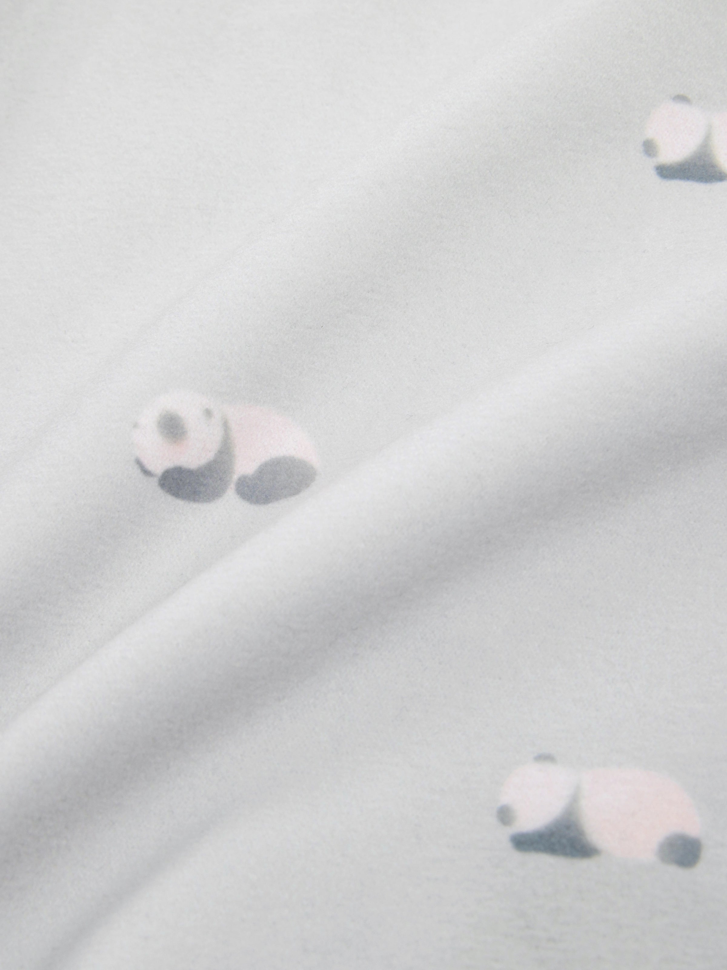 "Panda PomPom" Polar Fleece Neckerchief Loungewear Set – Gray