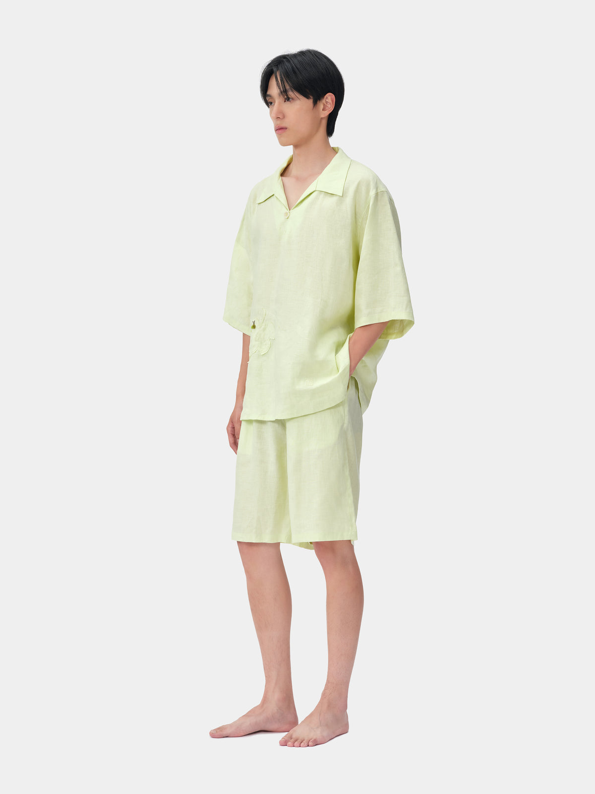 tbh Wōdrobe Hemp Loungewear Set Short Sleeve – Melon Green