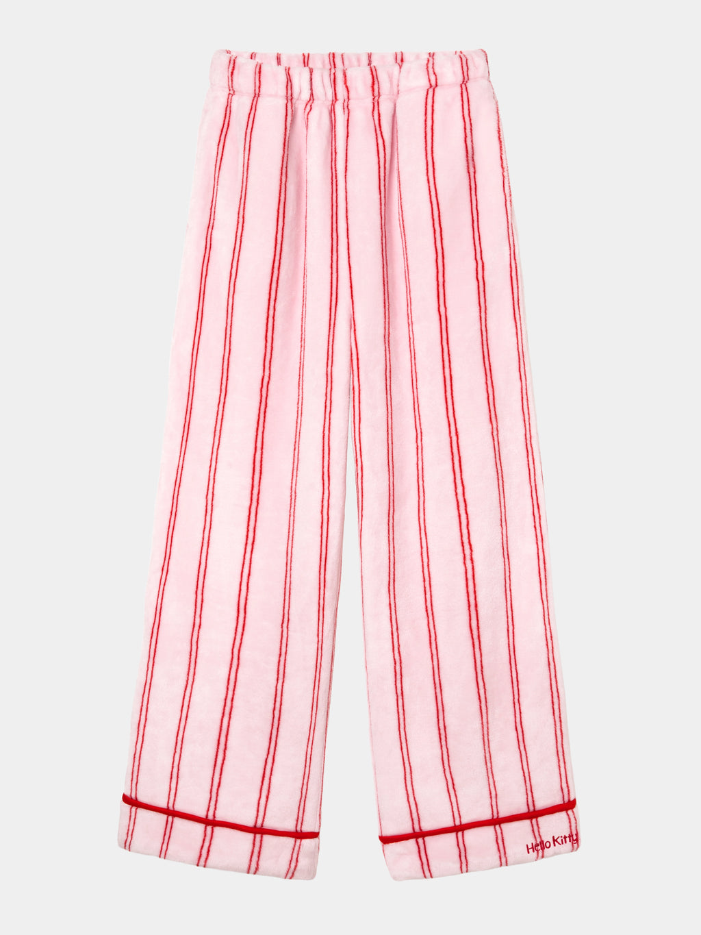 "Hello Kitty" Flannel Loungewear Set – Pink Stripes