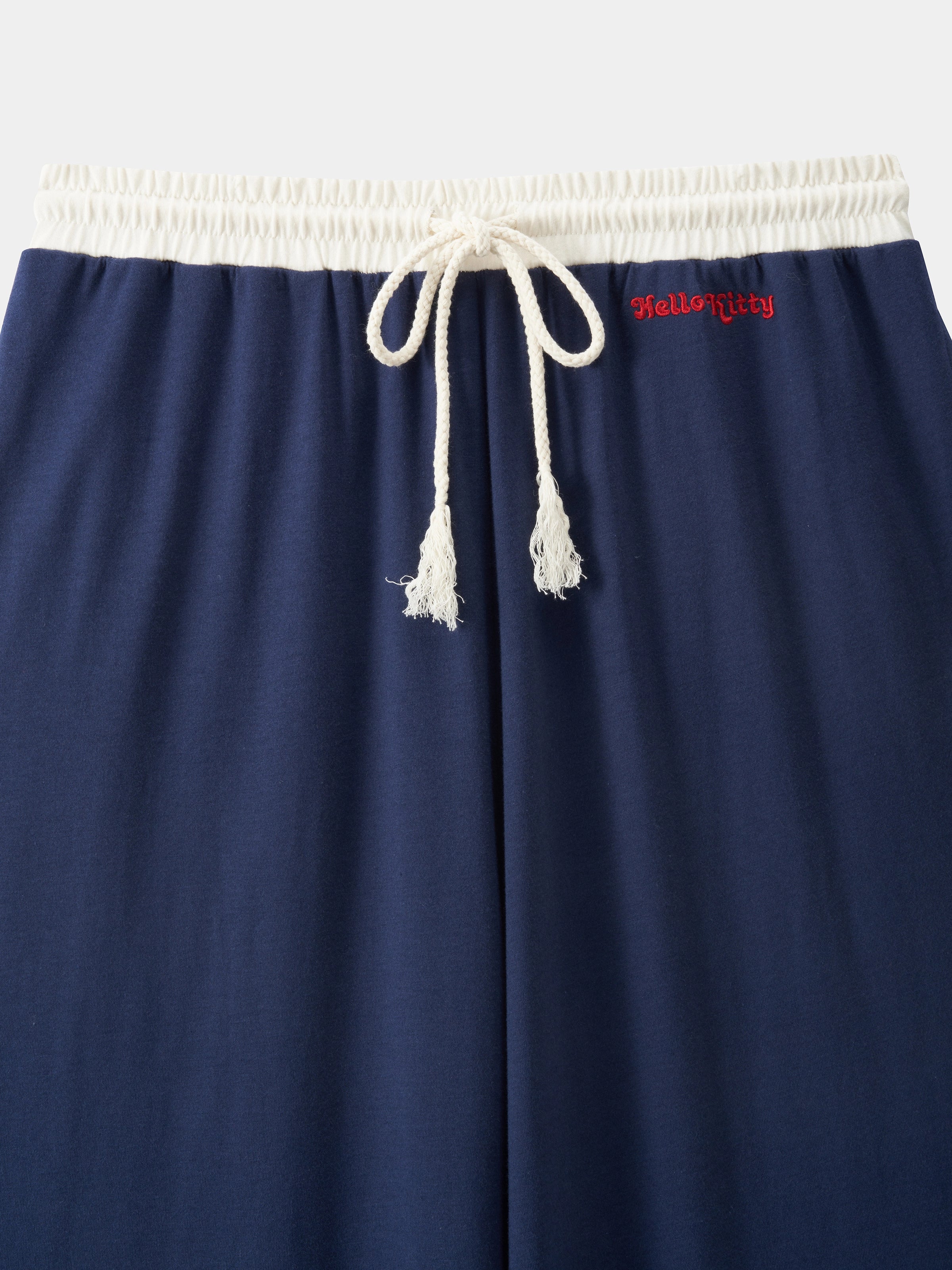 "Hello Kitty" Jersey Breton Stripe Loungewear Set Long Sleeve – Red & White