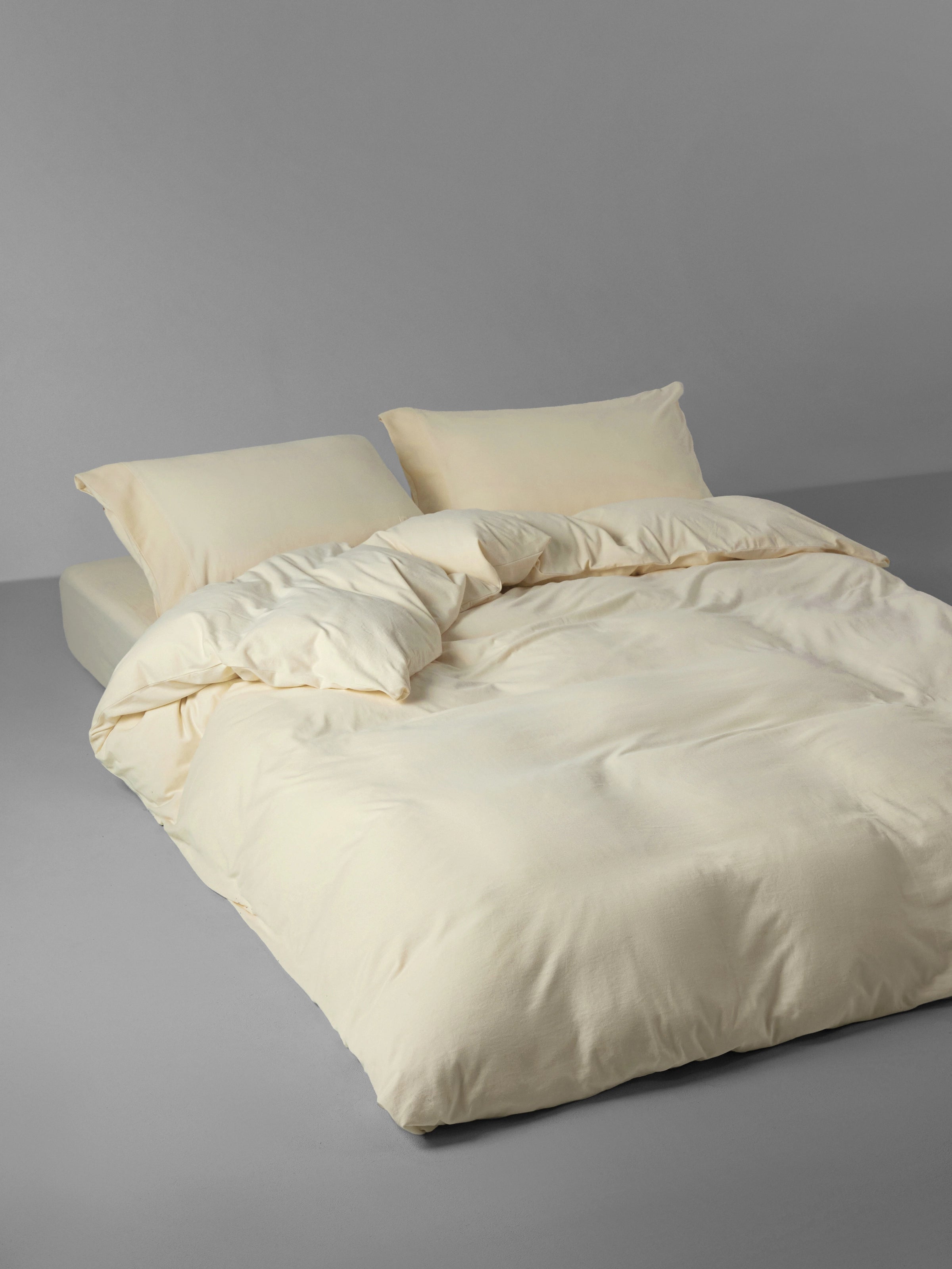 Cotton Heavyweight Jersey Bedding Set Cream