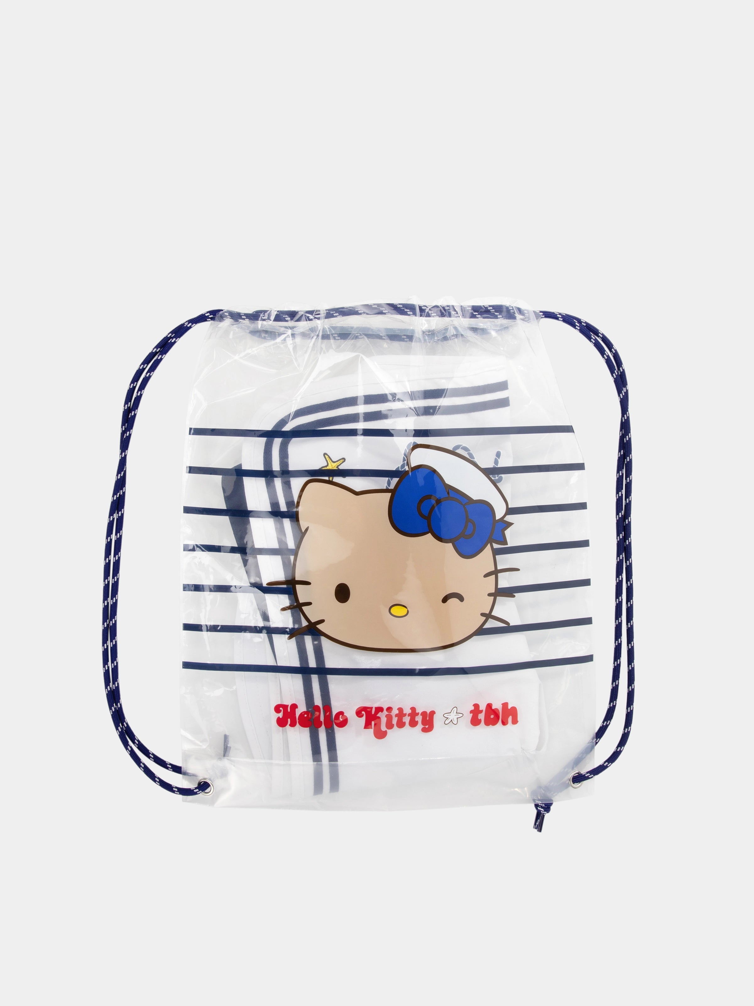 "Hello Kitty" Nautical Sun Hat – Seashell White
