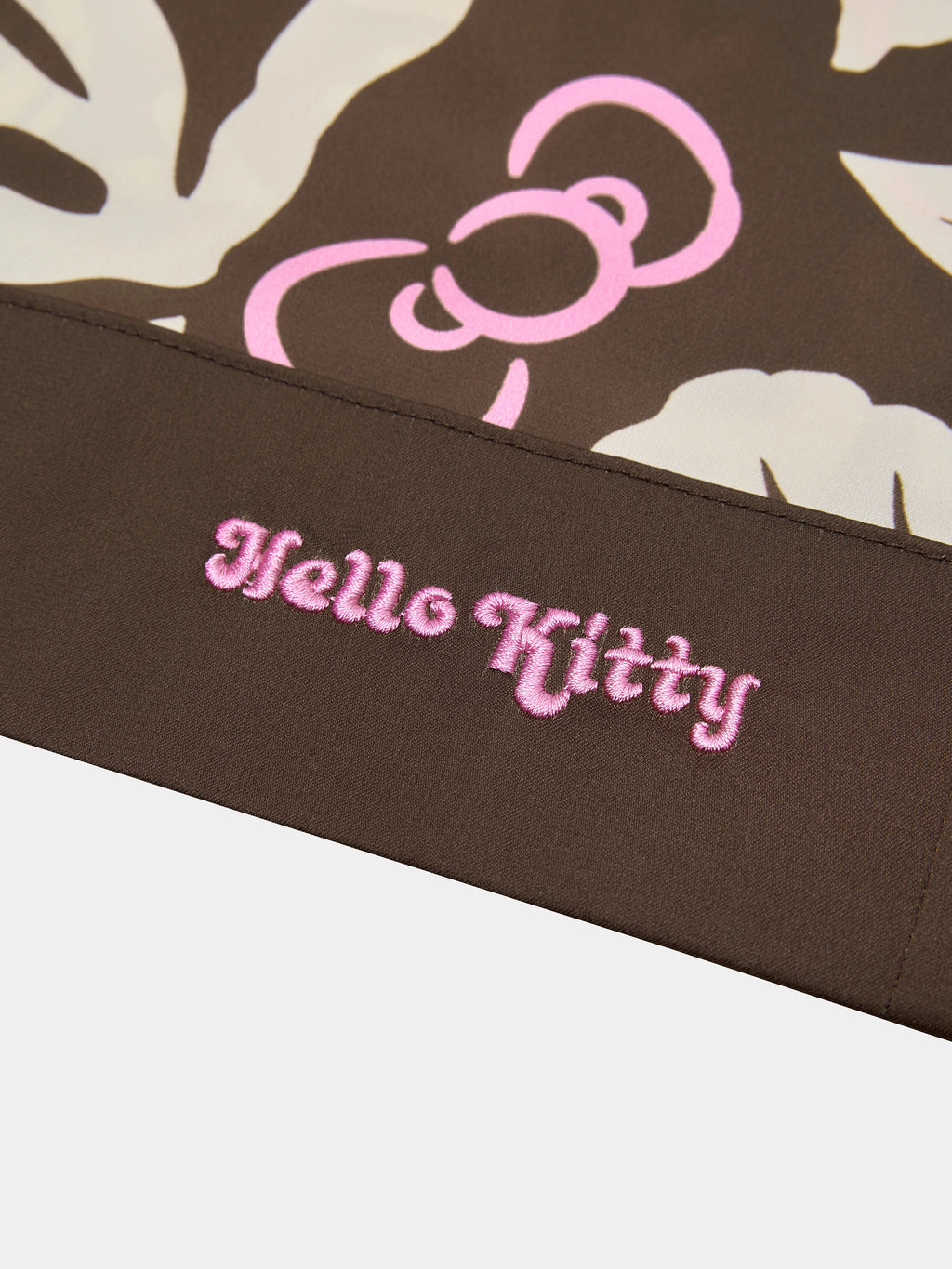 "Hello Kitty" Satin Loungewear Set Long Sleeve – Coconut Brown