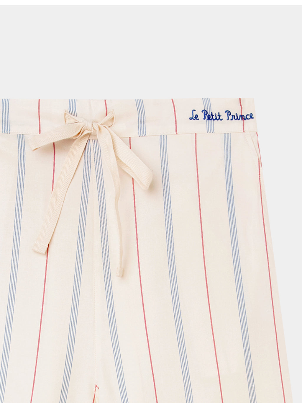 "Le Petit Prince" Tencel Cotton Blend Short Sleeve Loungewear Set Red and Blue Stripes