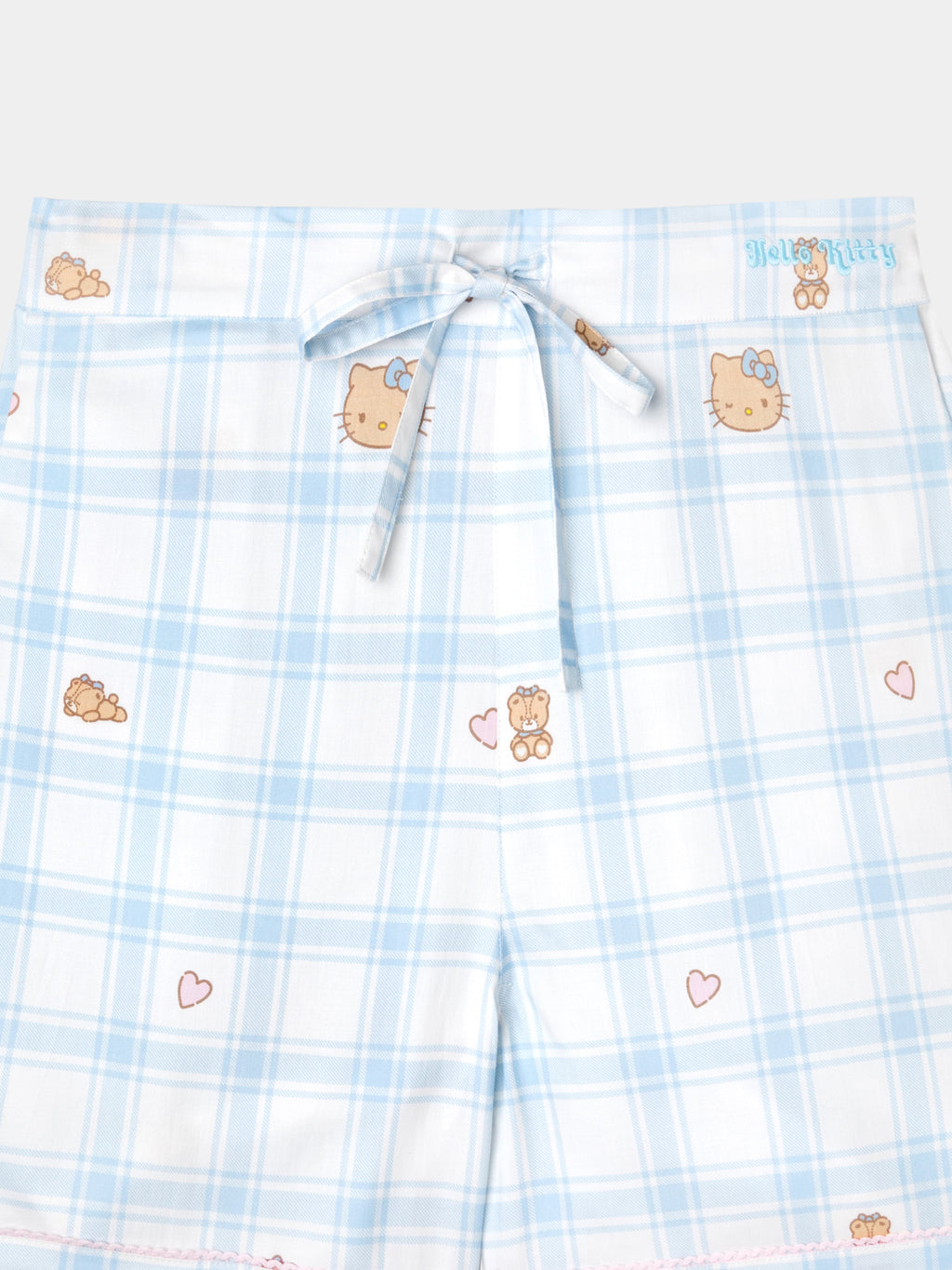 "Hello Kitty" Tencel Cotton Blend Short Sleeve Loungewear Set – Hello Kitty Check