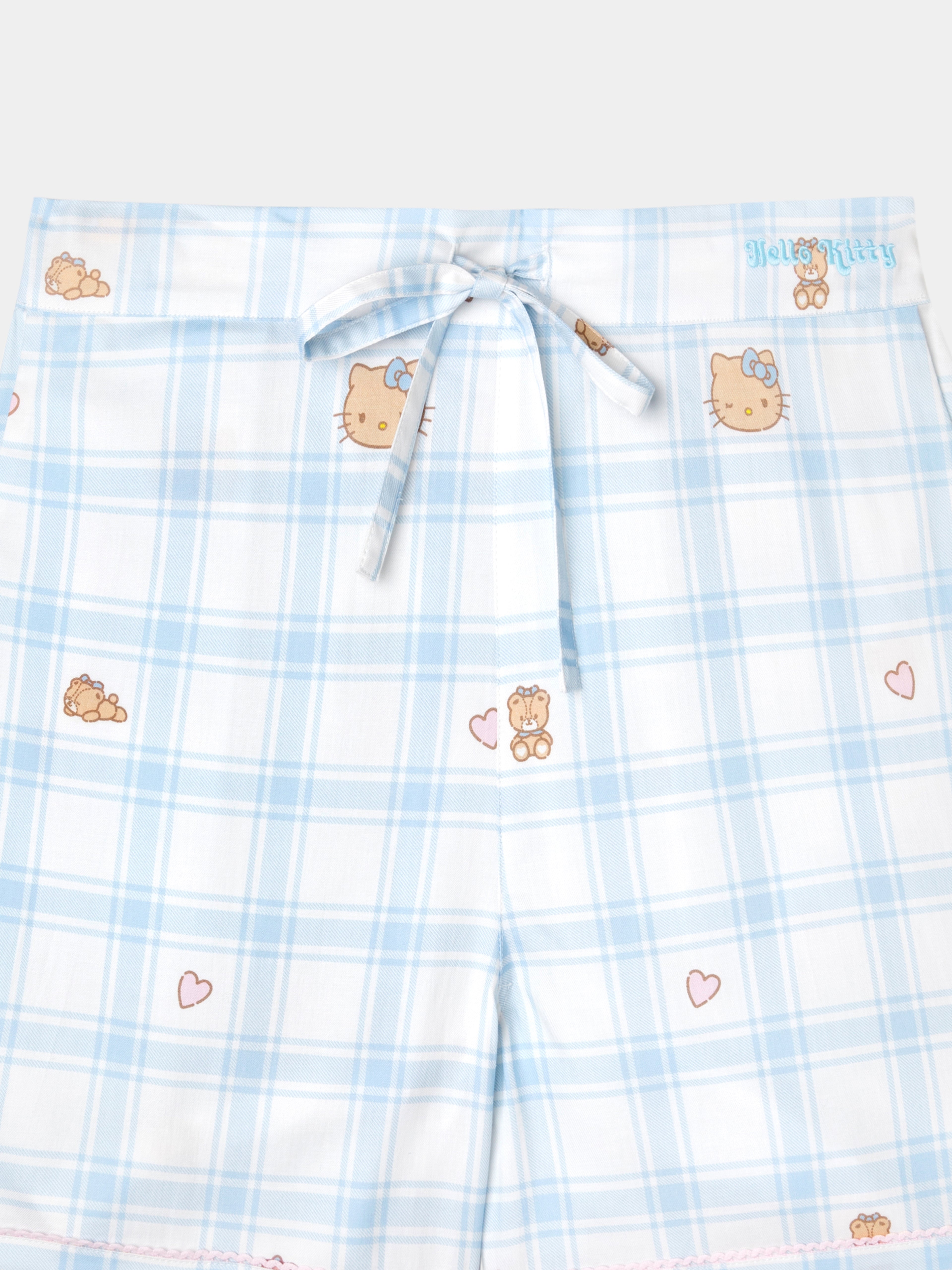 "Hello Kitty" Tencel Cotton Blend Short Sleeve Loungewear Set – Hello Kitty Check