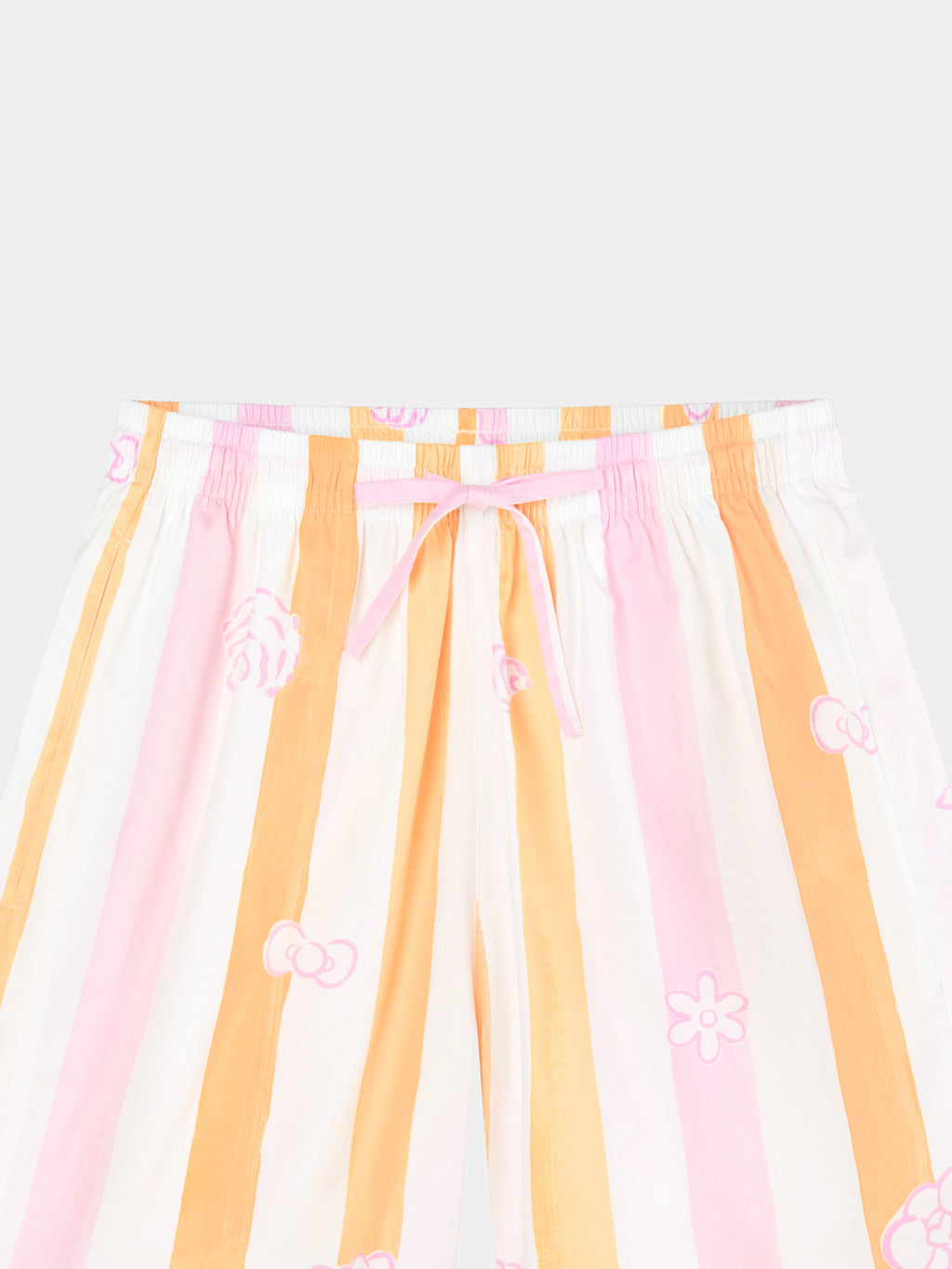 "Hello Kitty" Tencel Cotton Blend Loungewear Set Short Sleeve & Shorts – Coral Pink