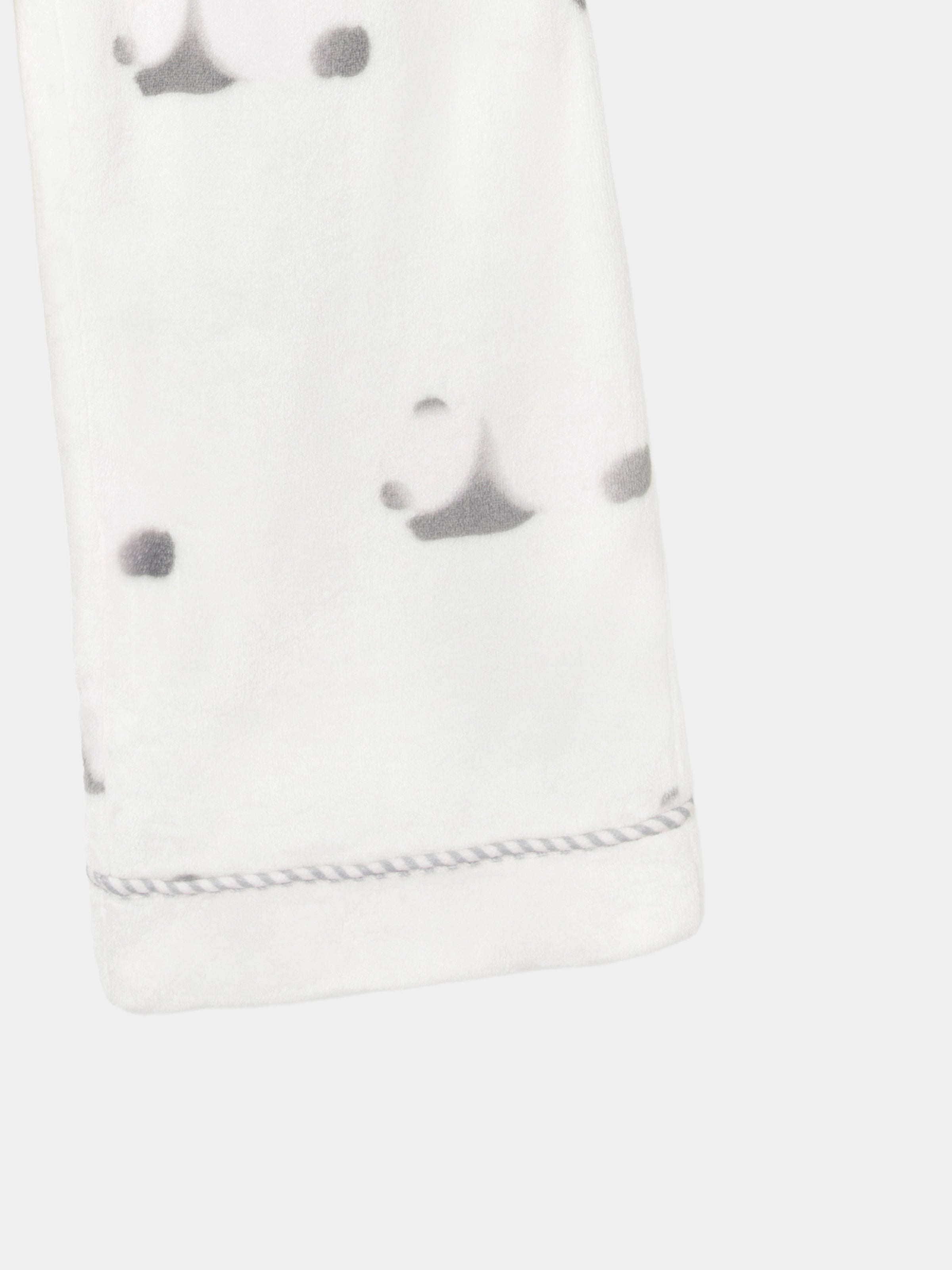 "Panda PomPom" Flannel Loungewear Set – Cream White