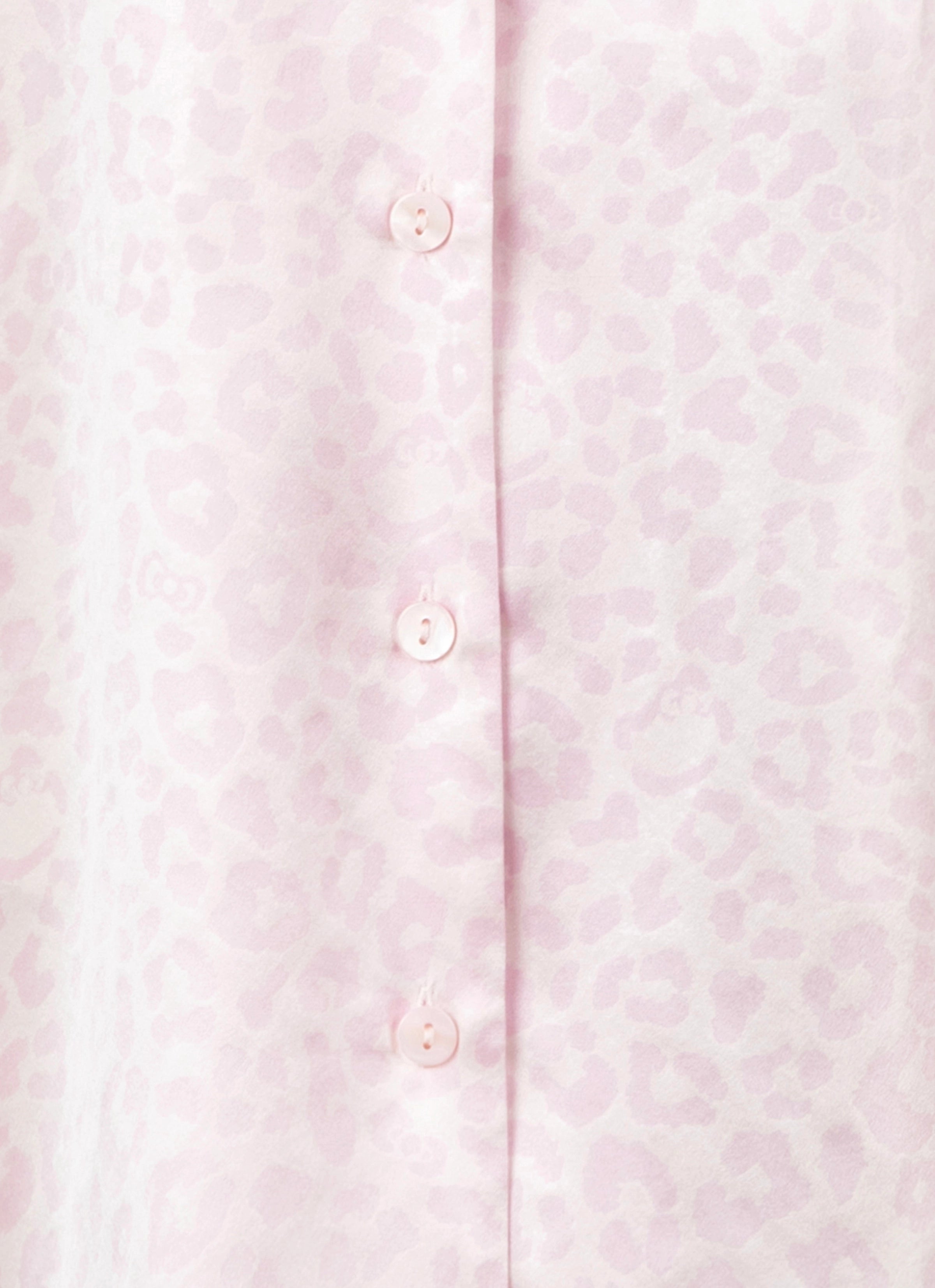 "Hello Kitty" Premium Heavy Mulberry Silk Loungewear Set – Pink Leopard