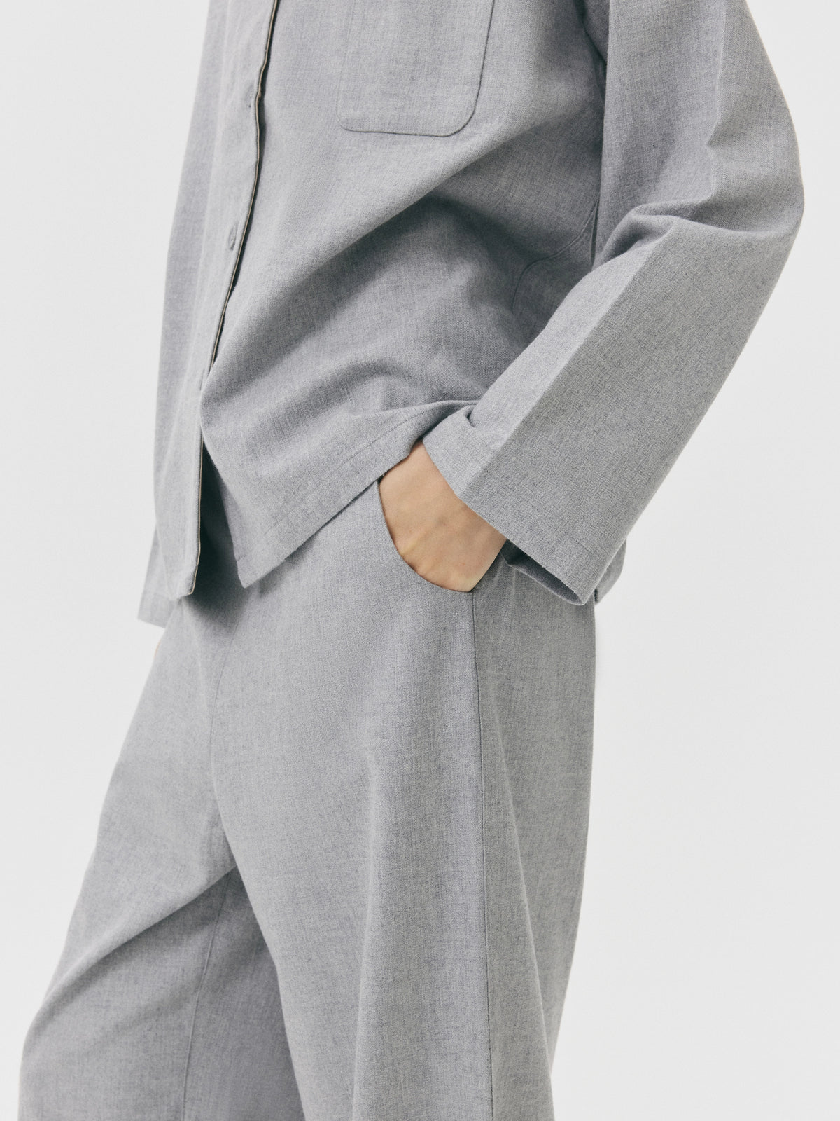 "Frame" Australian Wool-Cotton Loungewear Set – Heather Grey