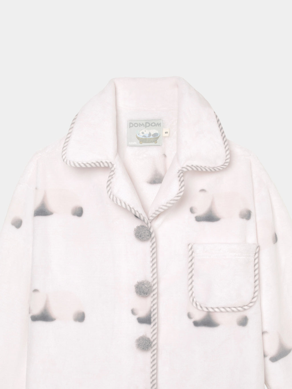 "Panda PomPom" Flannel Loungewear Set – Pink