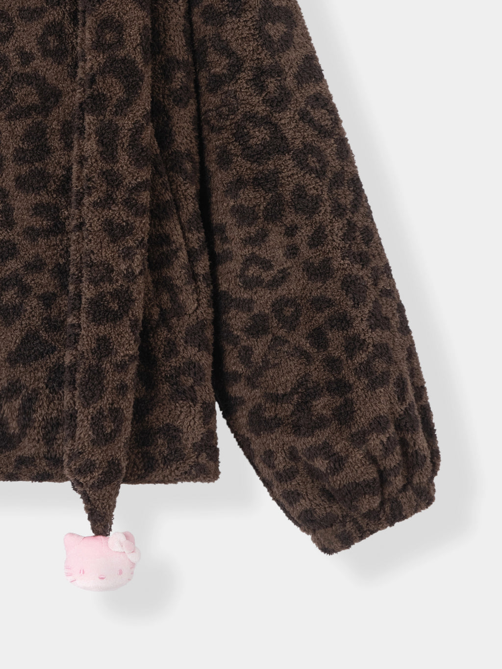 "Hello Kitty" Polar Fleece Standing Collar Loungewear Top – Choco