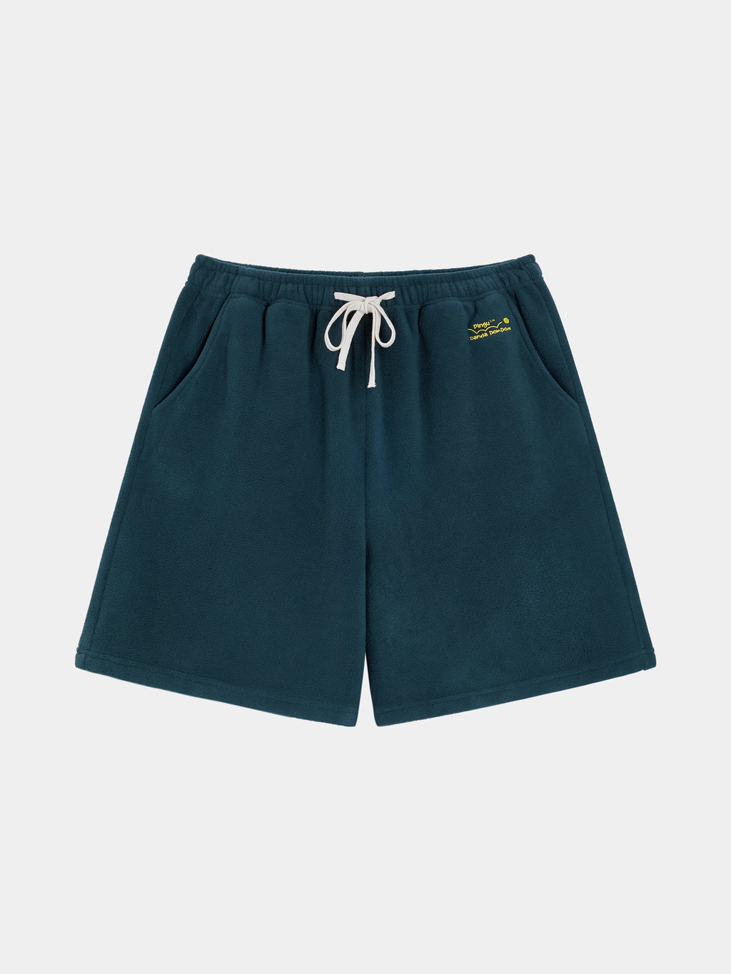 PIN!POM! Fleece Polo Loungewear Set-Long Sleeve & Shorts-Yellow & Green Stripes