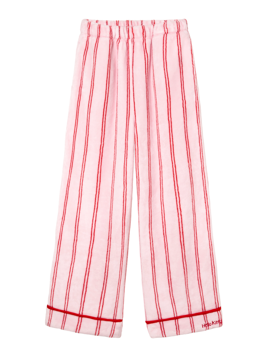 "Hello Kitty" Flannel Loungewear Set – Pink Stripes