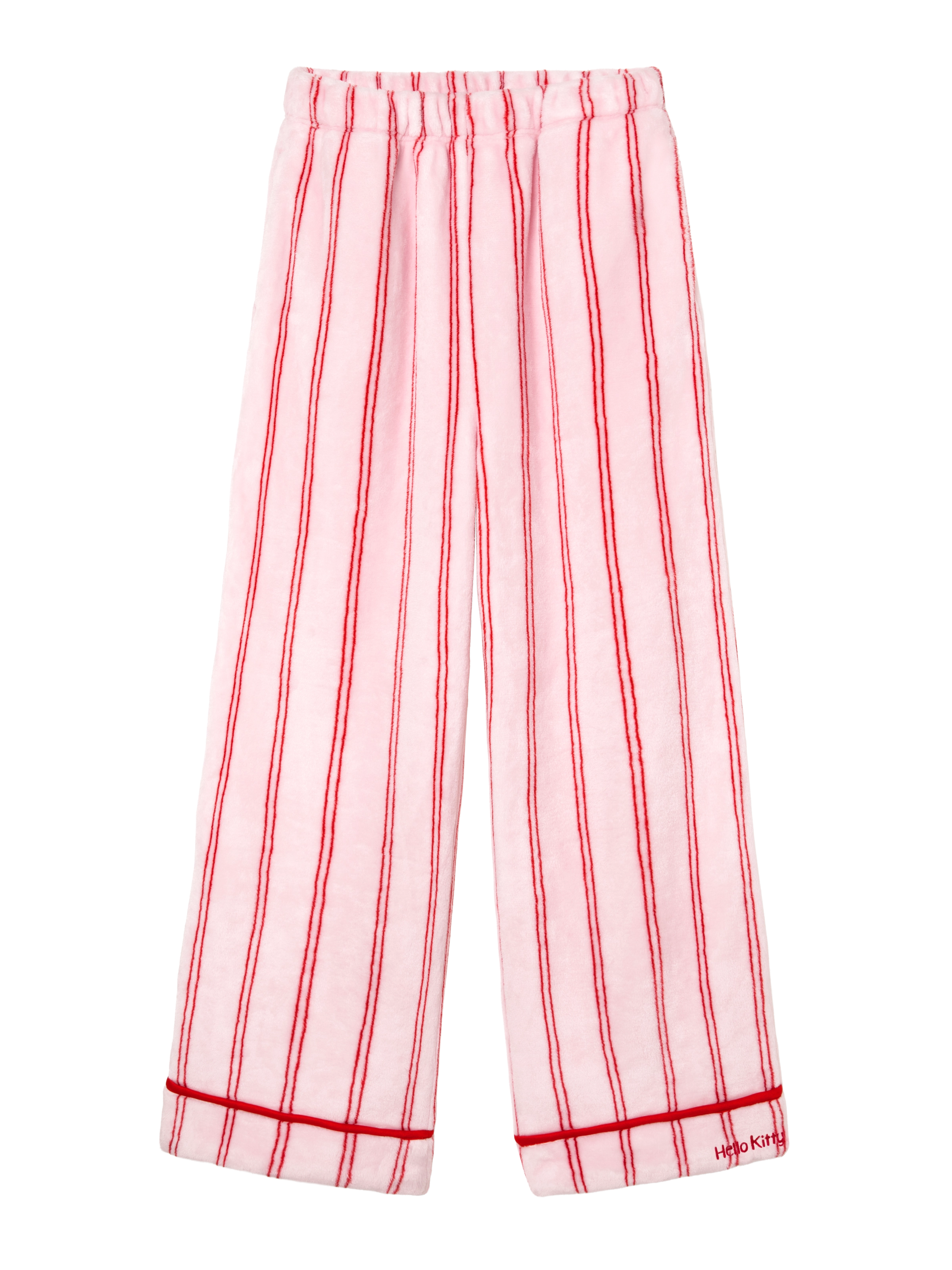 "Hello Kitty" Flannel Loungewear Set – Pink Stripes