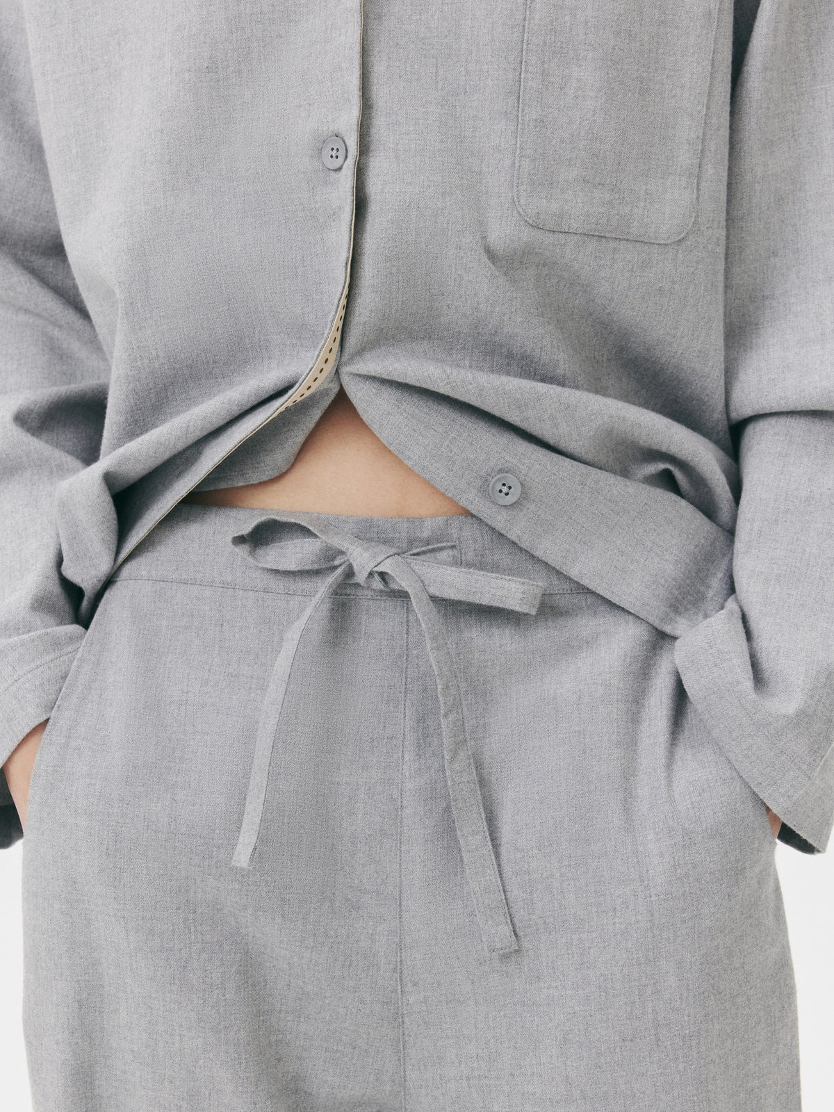 "Frame" Australian Wool-Cotton Loungewear Set – Heather Grey