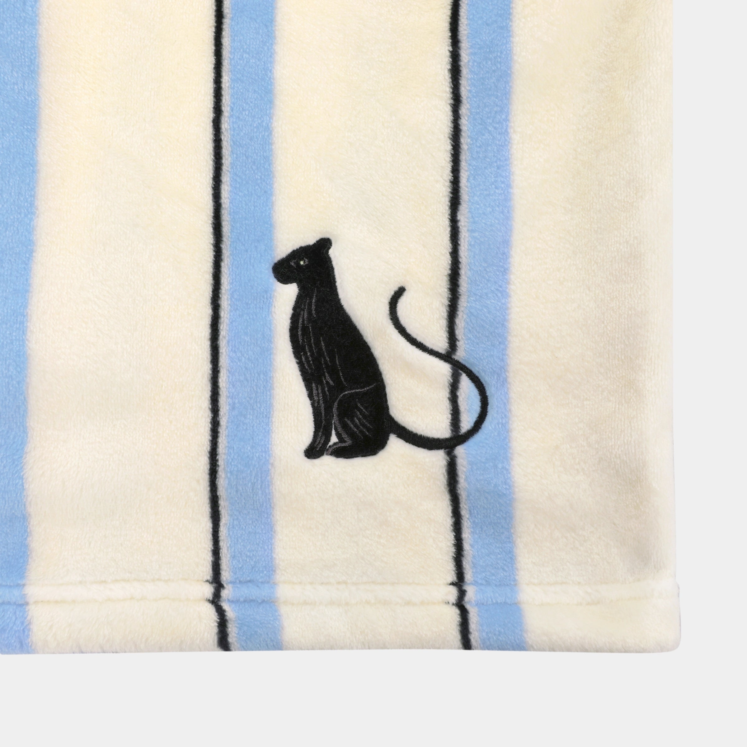 “Urban Jungle” Flannel Loungewear Set Blue and White Stripes